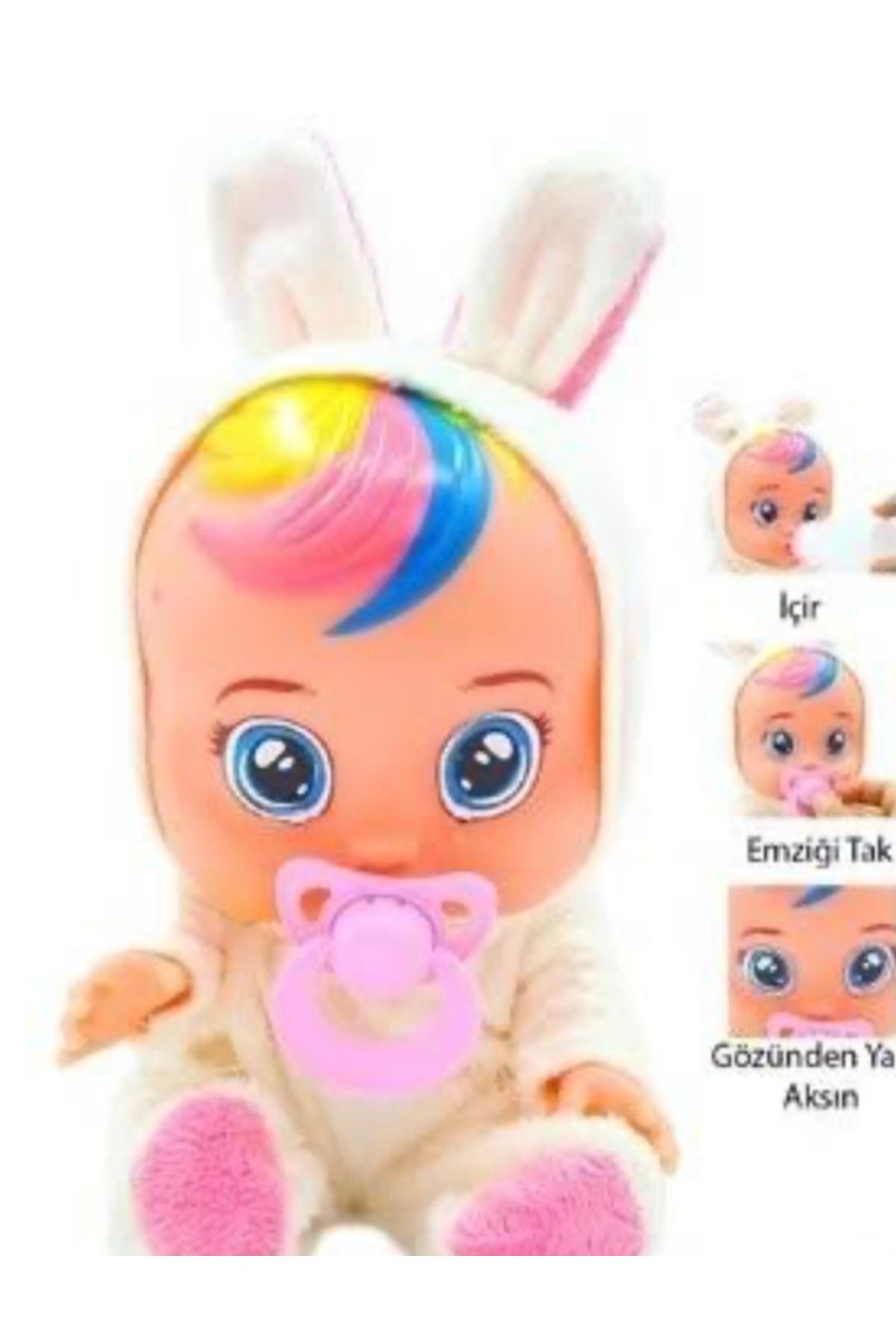 DeyDi Store Ağlayan Gözünden Yaş Gelen Sevimli Emzikli Oyuncak Bebek