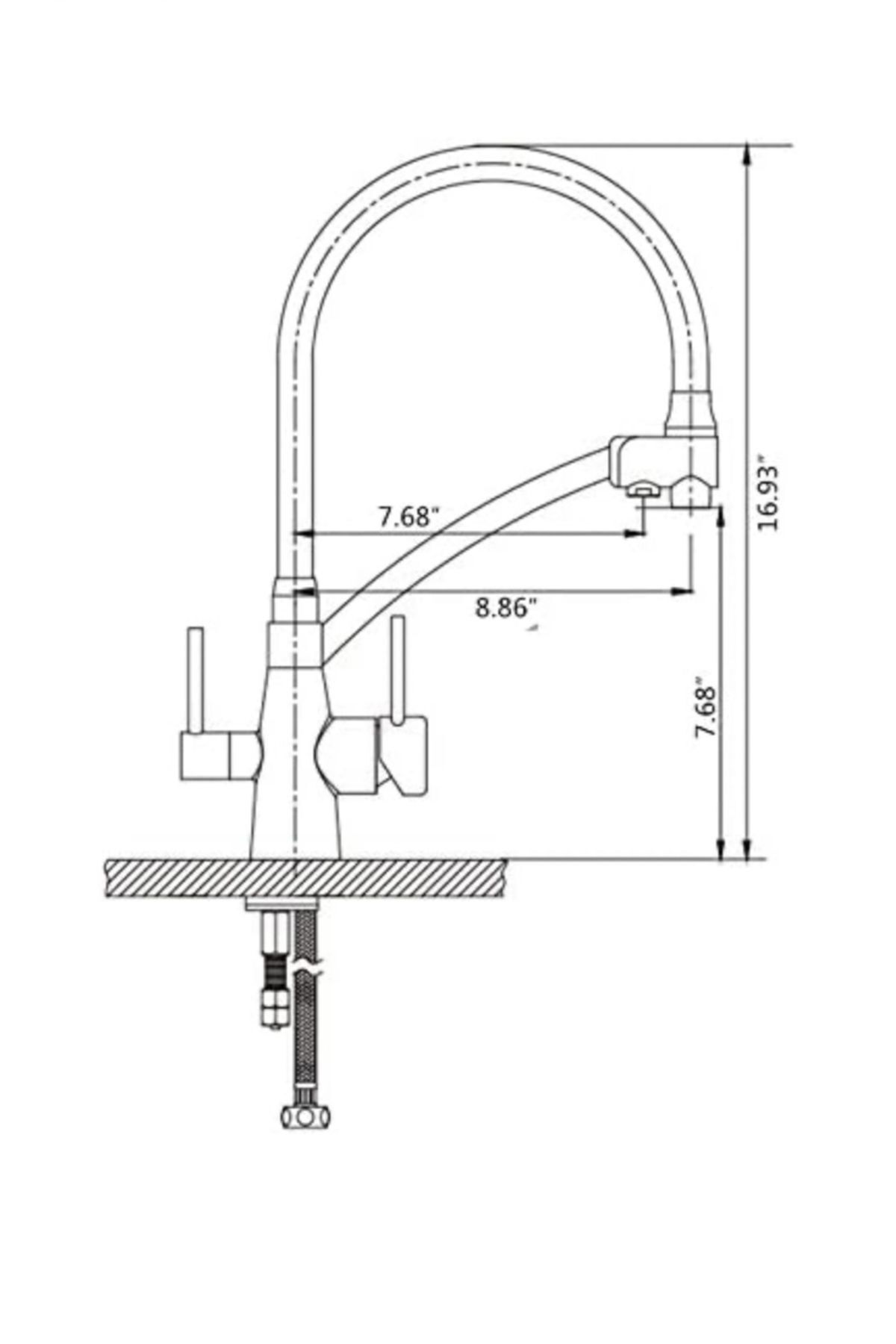 İSAOĞLU YAPI-Purified Kitchen Faucet Matte Chrome Brushed Nickel Faucet with Extending System Suitable for Purifiers 4