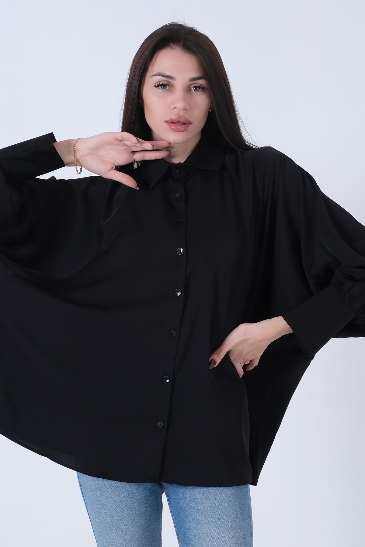 Feminist-Judge Collar Oversize Shirt Black3972822 3