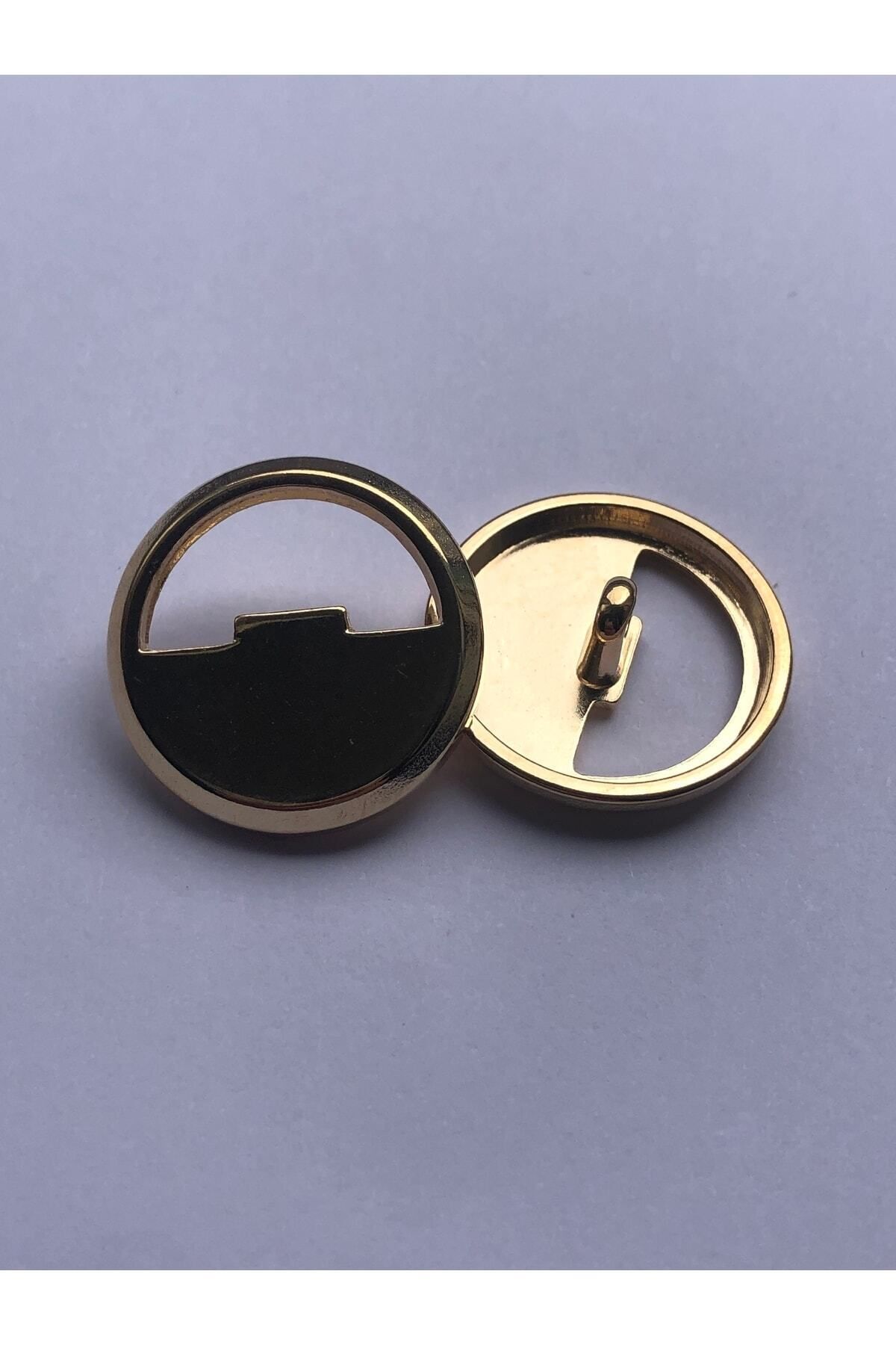 aensia-Light Gold Gold Circle Hollow Special Design Button Metal Button 36 Size Buttons - Pack of 6 Buttons 3
