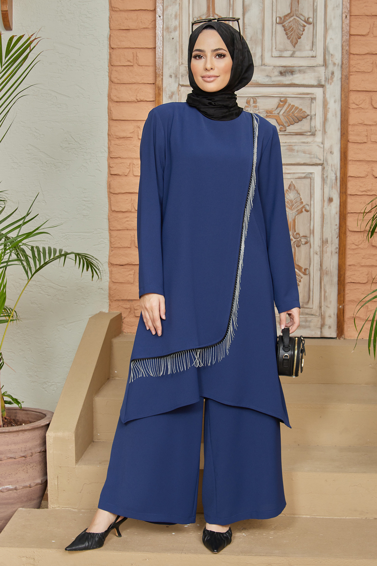 VAVİNOR Zincirli Tunik Pantolon Takım - Indigo Fiyatı, Yorumları - Trendyol