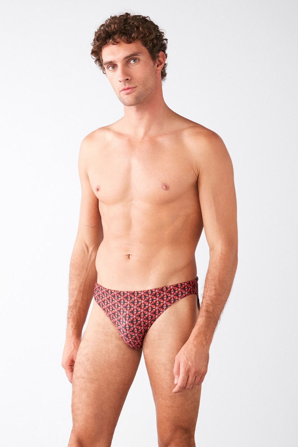 Kom Air Çark Desenli Erkek Slip Mayo