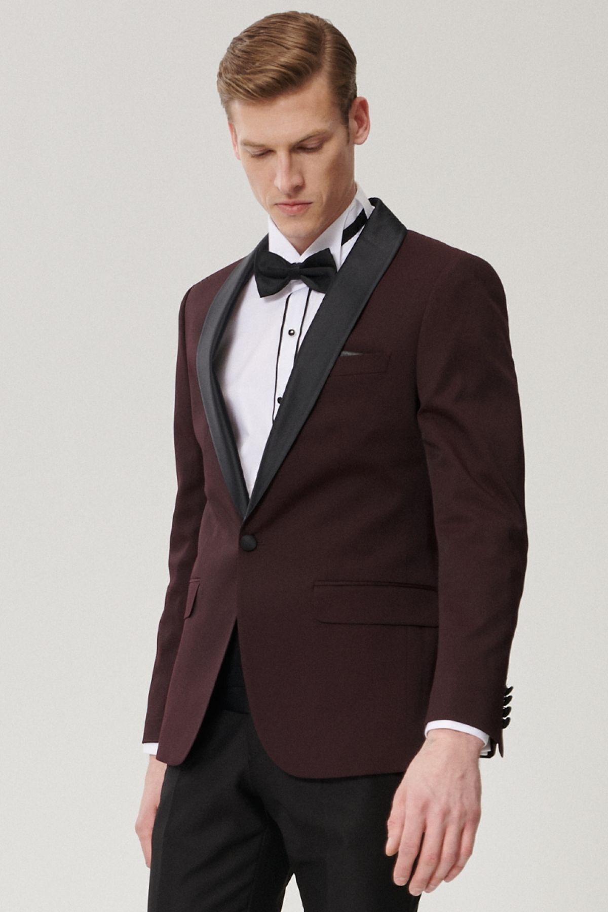 Erkek Ekstra Slim Fit Dar Kesim Desenli Smokin Damatlık