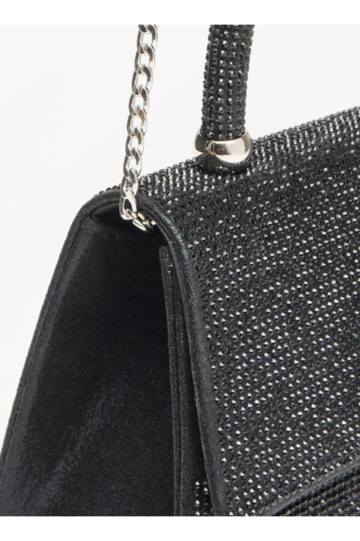 Celeste-Embellished Satchel Bag with Top Handle and Chain Strap - W 22 x H 13 x D 8 cm 3
