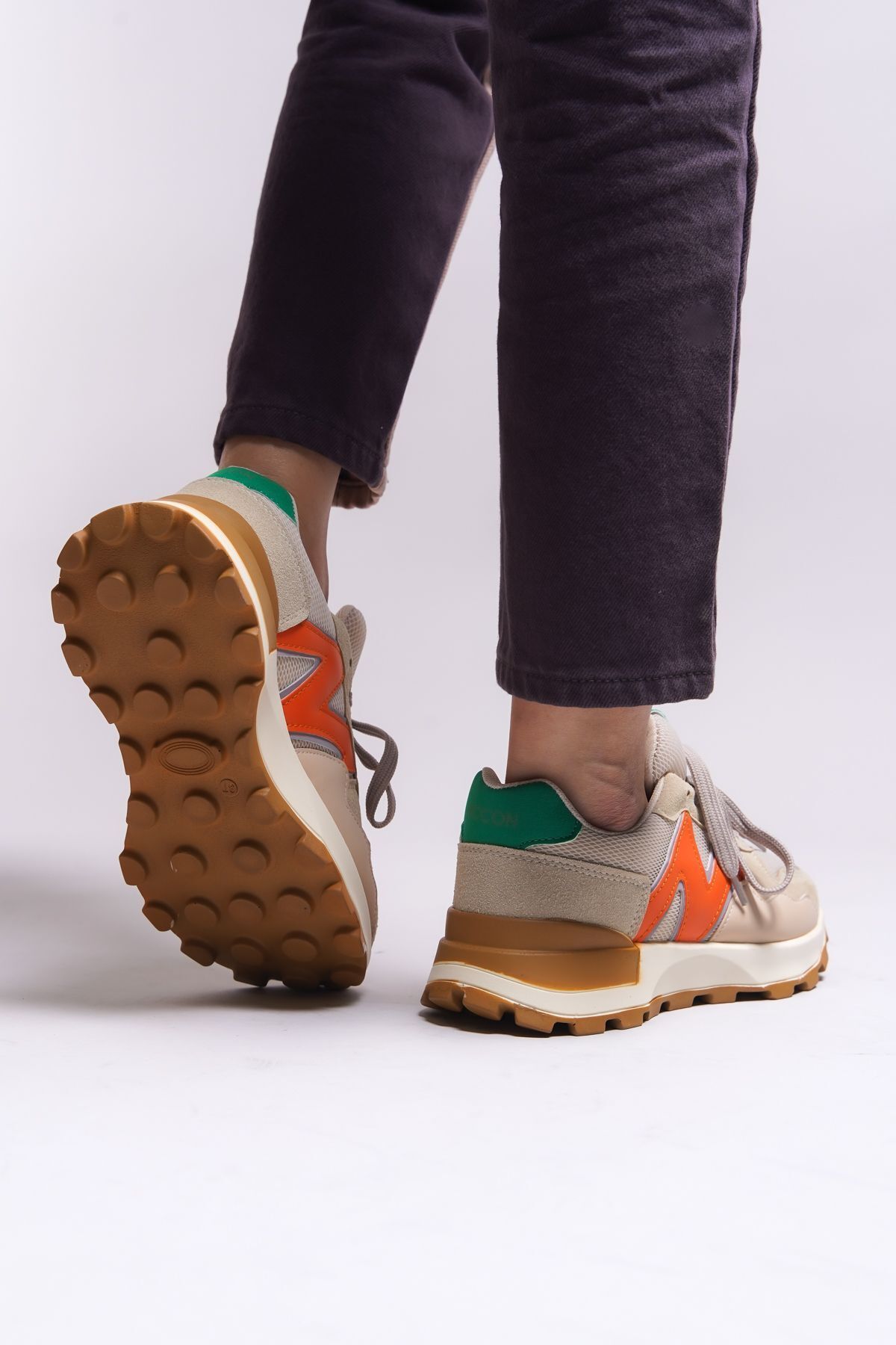 Riccon-Rosatora Damen Sneaker - 001210   Beige und orange Modell 5