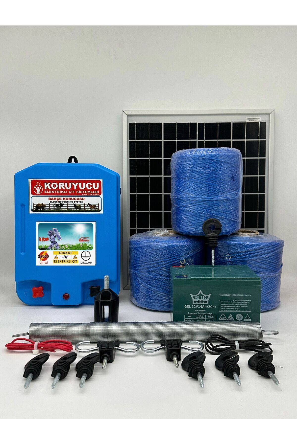 KORUYUCU ÇİT Koruyucu Domuz Ayı Kovucu Elektrikli Çit Sistemi Güneş Enerjili Sensörlü 1500 Metre (STEEL I1500)