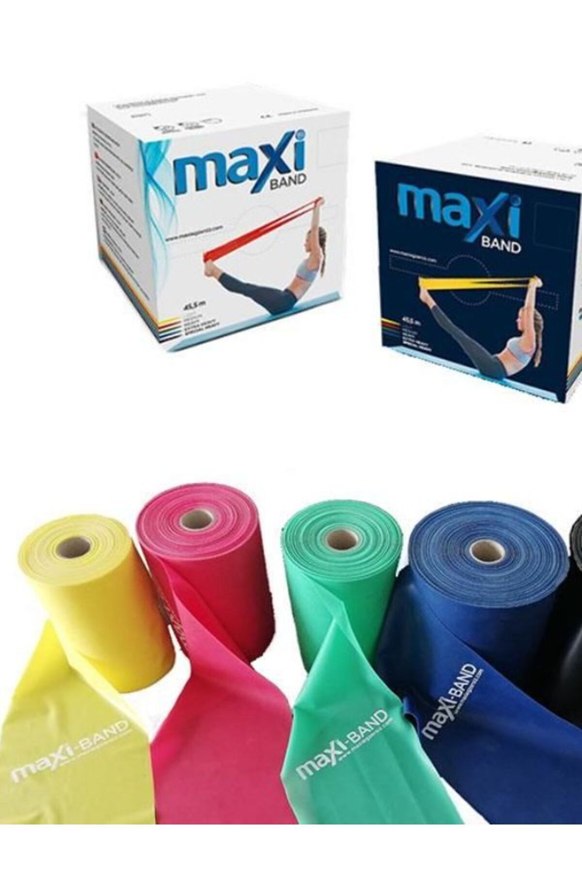 MAXİ Pilates Yoga Egzersiz Bandı Theraband Sarı Renk Hafif 1.5 m