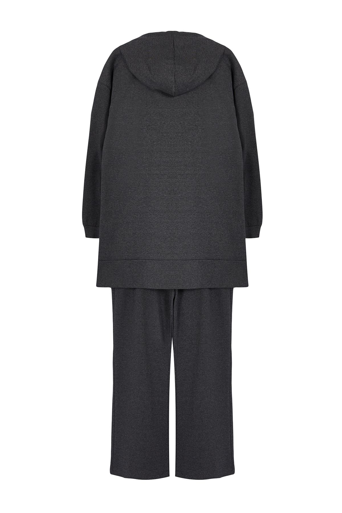 Trendyol Modest-Übergroßes Trainingsanzugset aus Strick mit Kapuze in Anthrazit - TCTAW22EN0005 8