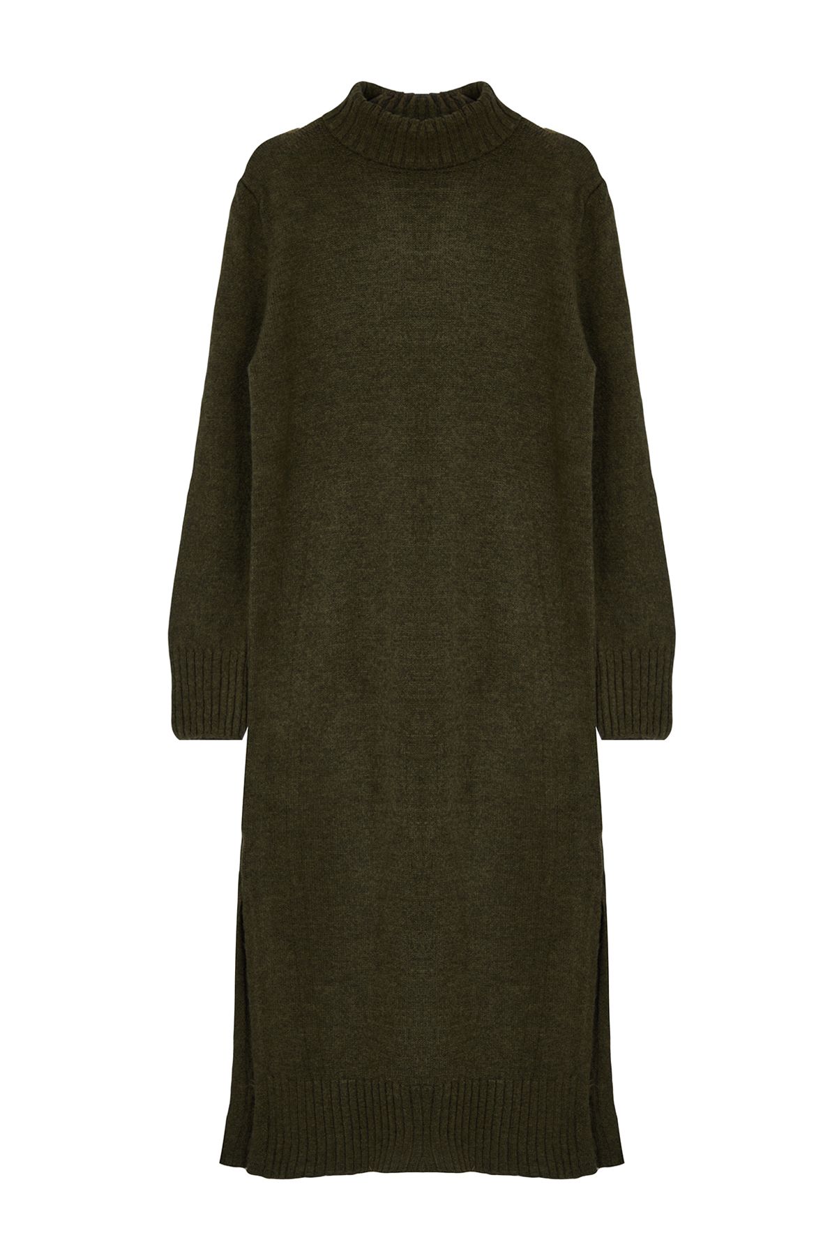 Trendyol Collection-Khakifarbenes Midi-Strickkleid mit weitem Schnitt und weicher Struktur TWOAW24EL00034 6