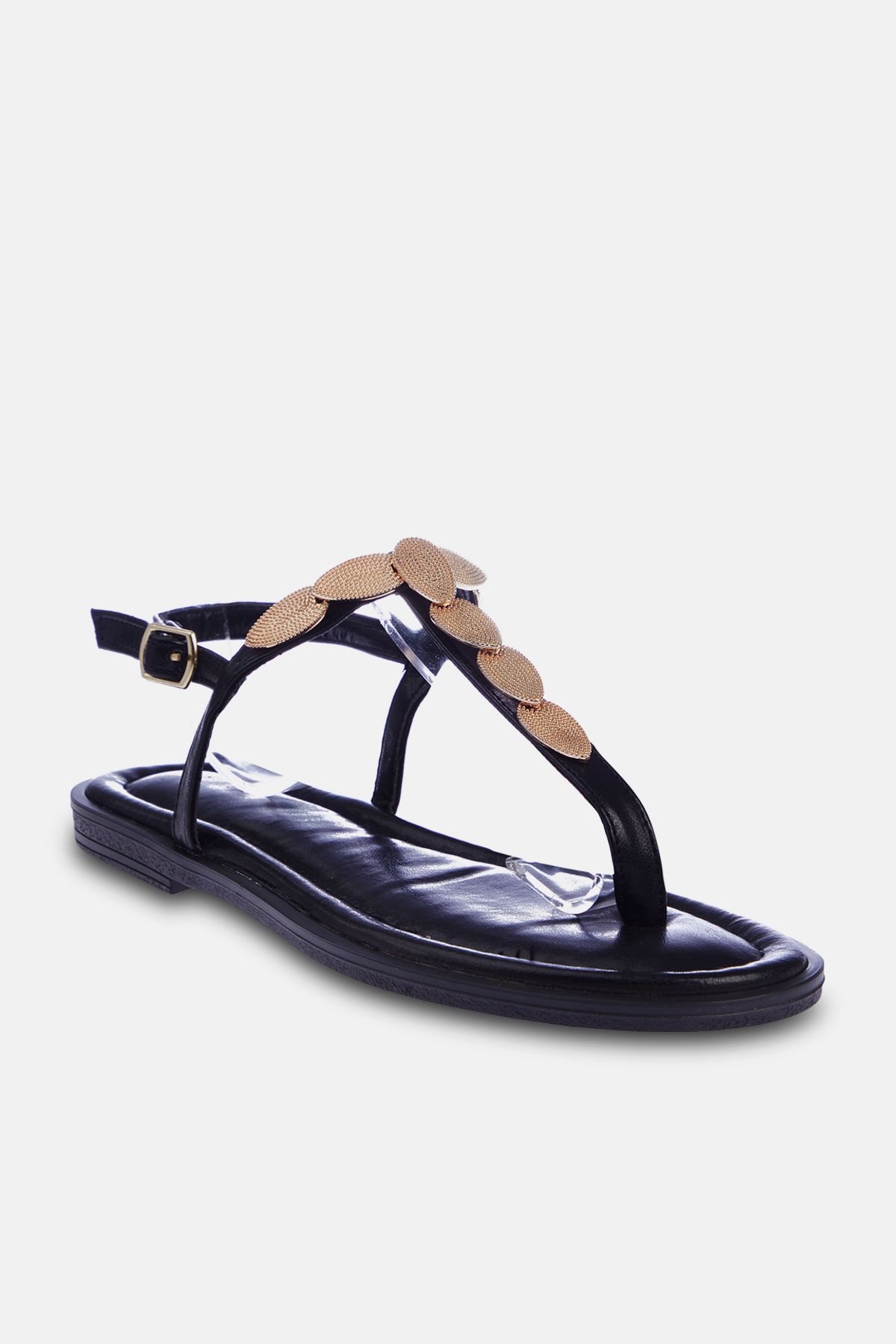 TRENDYOL SHOES-صندل فليب فلوب نسائي بأحجار سوداء - TAKSS24SD00004 4