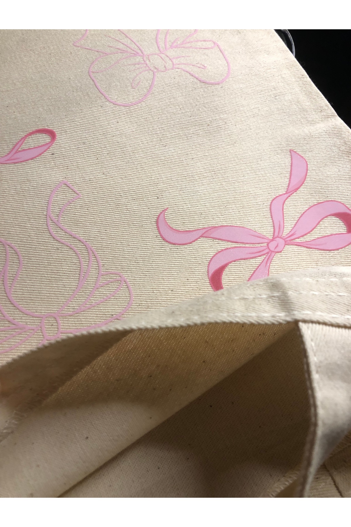 That Moment Pembe Kurdeleler Bez Çanta, Retro Bez Çanta, Baskılı Tote Bag, Arkadaşa Hediye, Doğum Günü Hediyesi fotoğrafı 3 (önizleme)