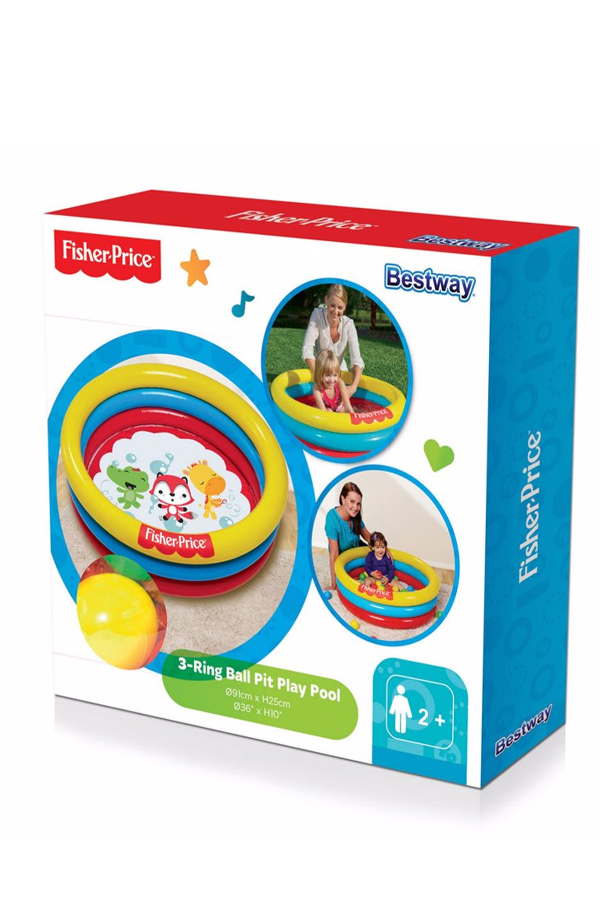 Bestway 3 Halkalı Şişme Havuz 25 Oyun Top Hediyeli - 3 RİNG BALL PİT PLAY POOL 91X25 fotoğrafı 3 (önizleme)