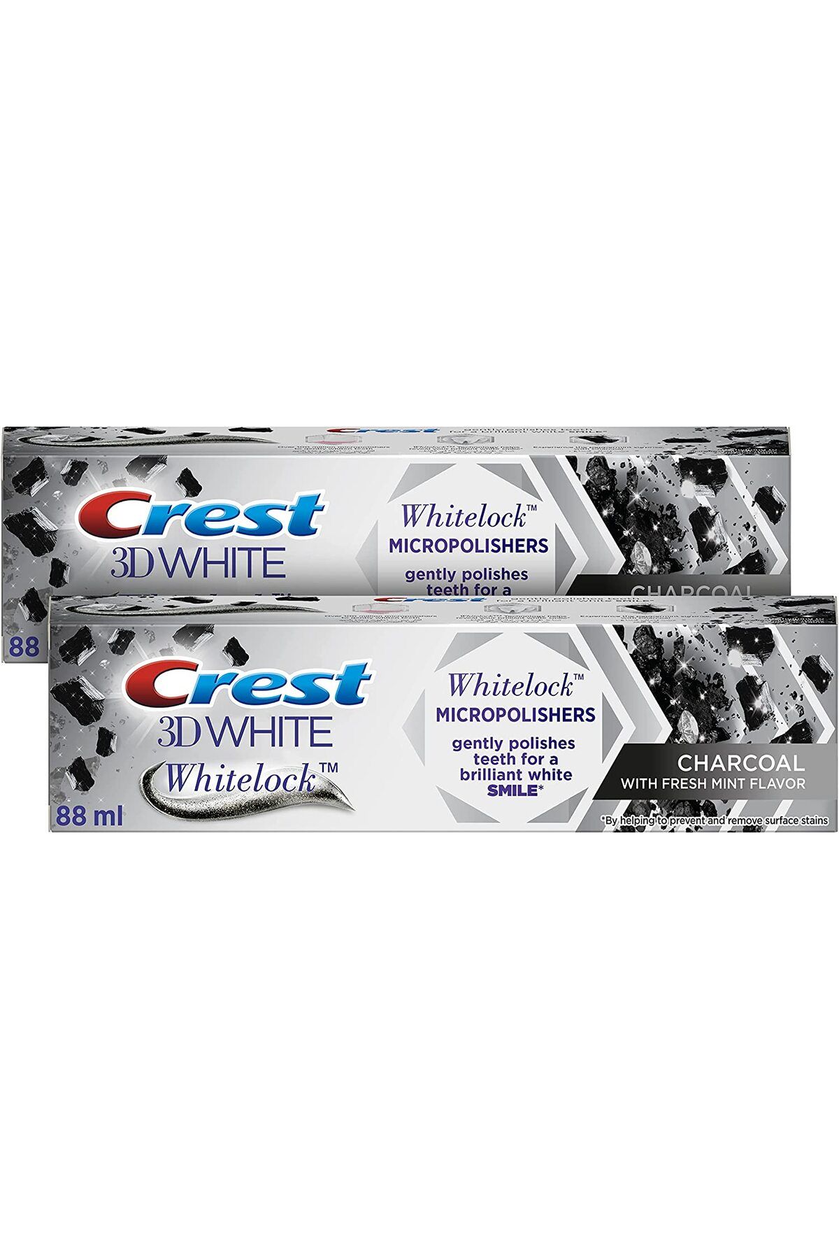 CREST-3D White Whitelock Micropolishers Toothpaste with Charcoal Peppermint Flavor 88ml? DuaLPack 1