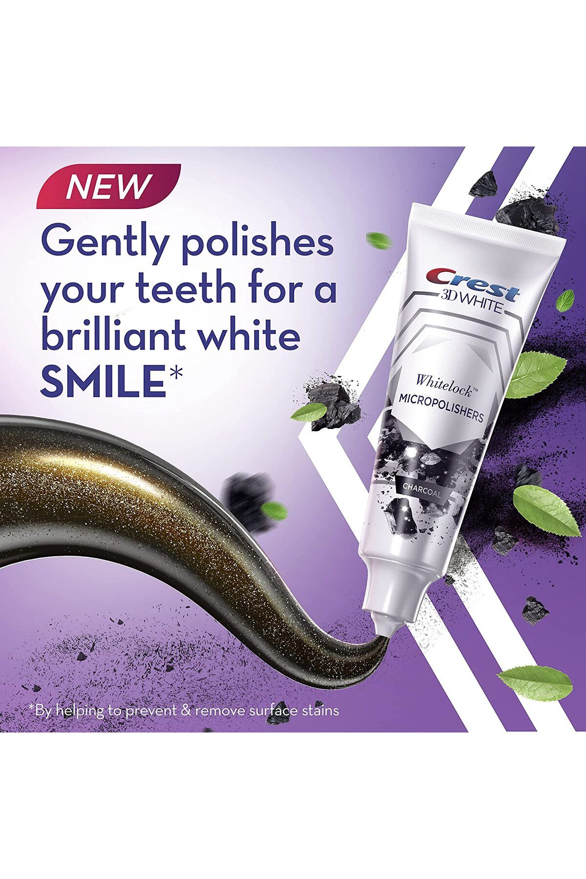 CREST-3D White Whitelock Micropolishers Toothpaste with Charcoal Peppermint Flavor 88ml? DuaLPack 3
