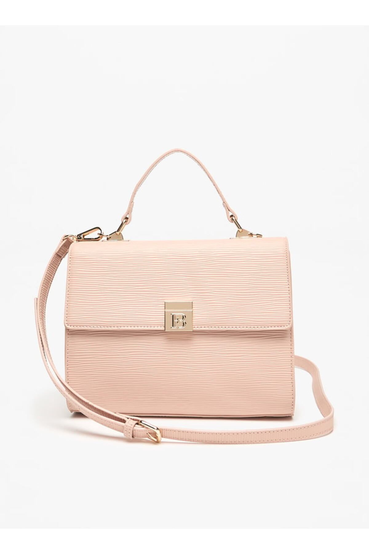 Flora Bella by Shoexpress-Textured Satchel Bag with Magnetic Closure and Adjustable Strap 1
