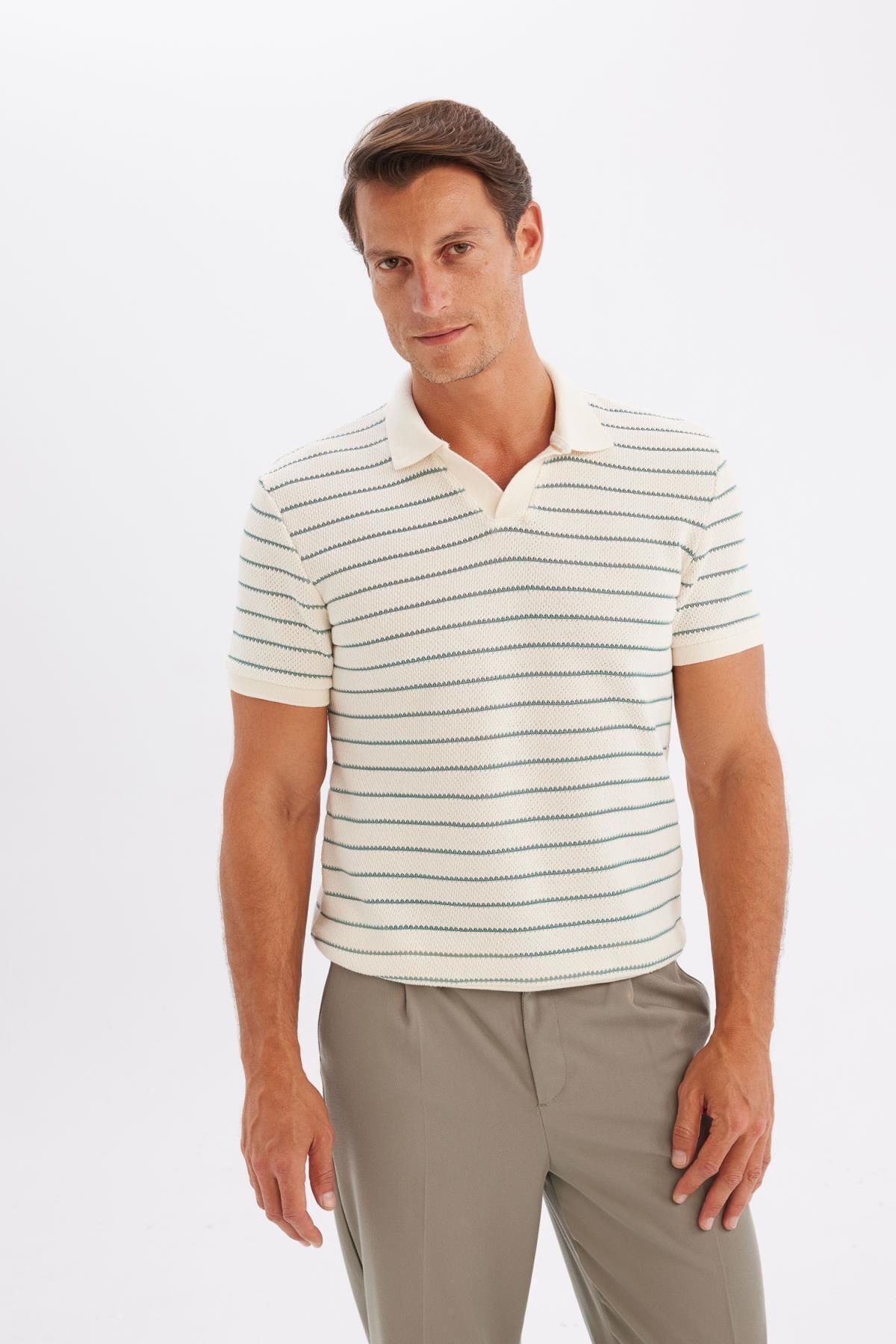 پولوشرت مردانه دفاکتو | C4150AX24SM Defacto - Image 3