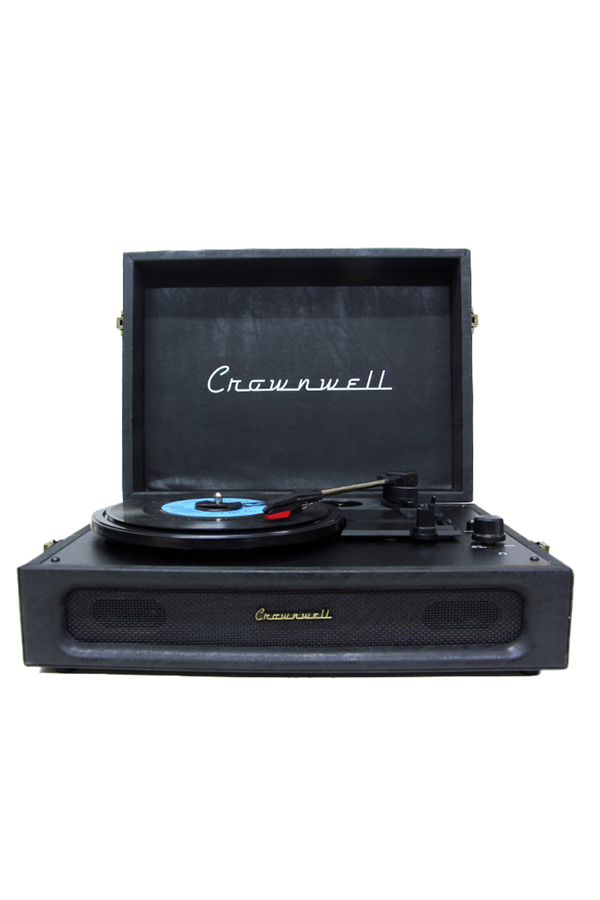 Crown Well Siyah Çantalı Plak Çalar BLUETOOTH Özellikli