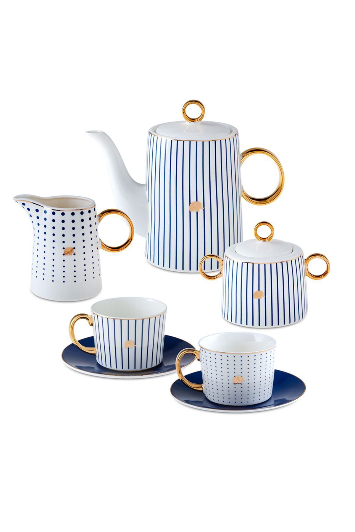 Jumbo-Marineblaues 15-teiliges Tee- und Kaffeeset yni tsrm 718675 8