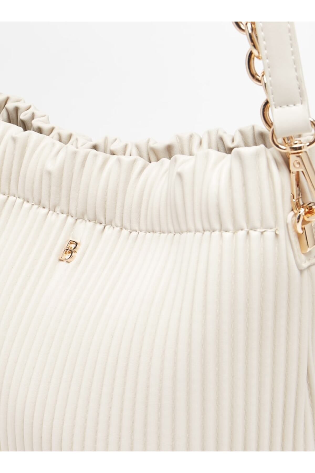Flora Bella by Shoexpress-Ribbed Bucket Bag with Detachable Strap and Snap Button Closure 3