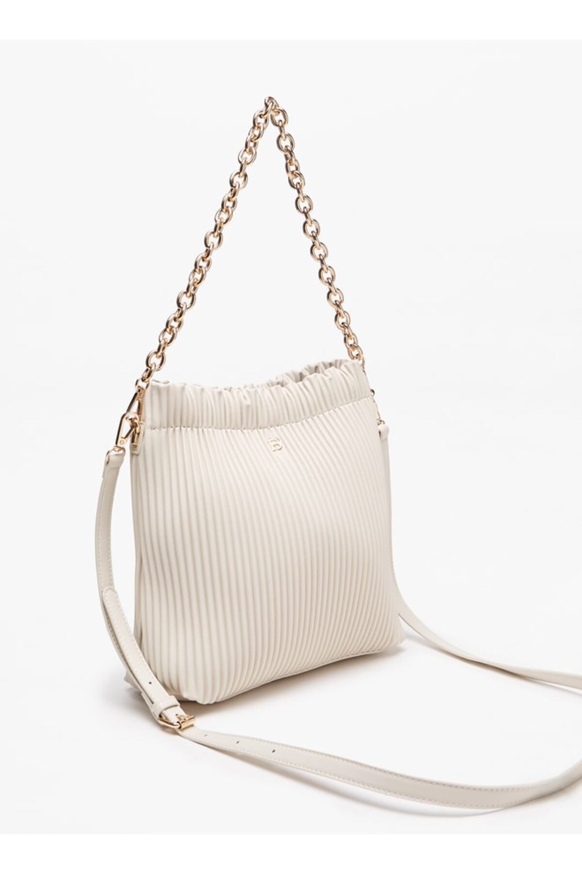 Flora Bella by Shoexpress-Ribbed Bucket Bag with Detachable Strap and Snap Button Closure 2