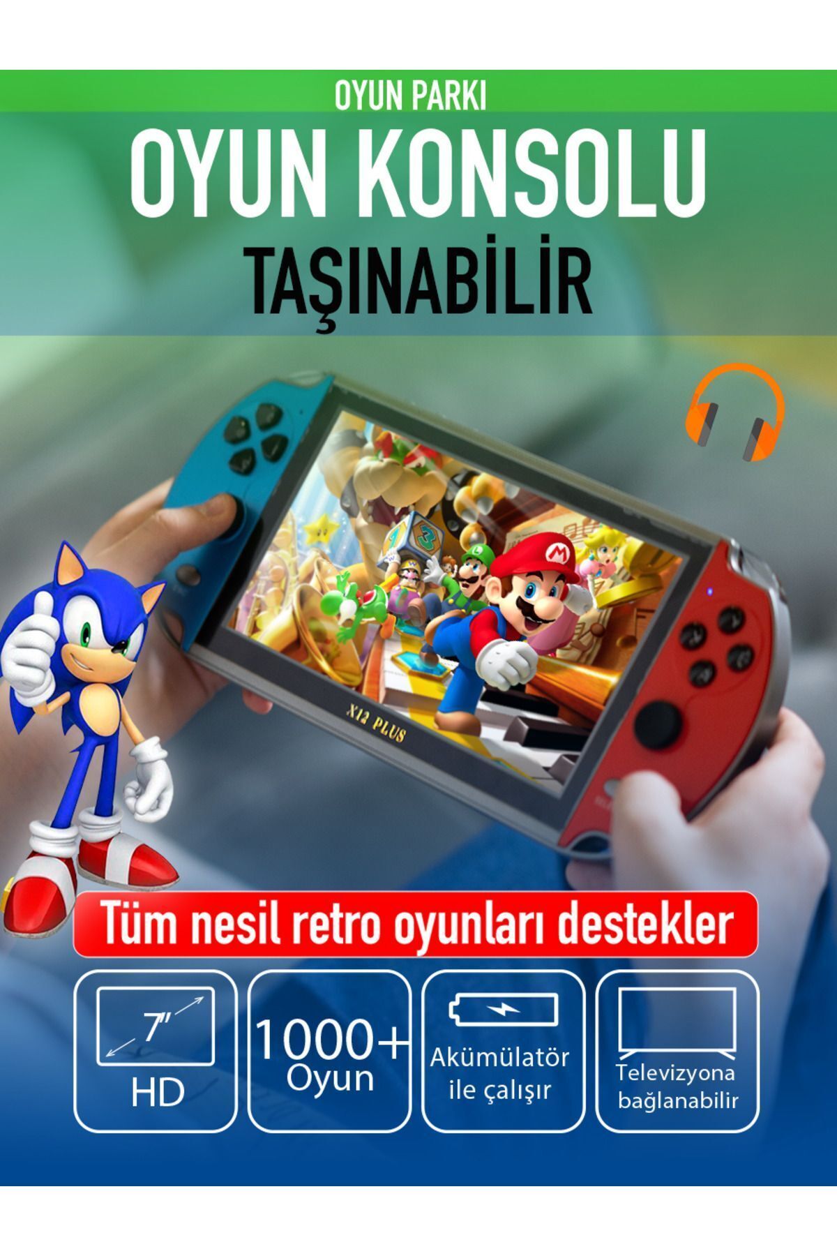 Retro Oyunlar Oyun Konsolu 1000 Oyunlu X12 Plus