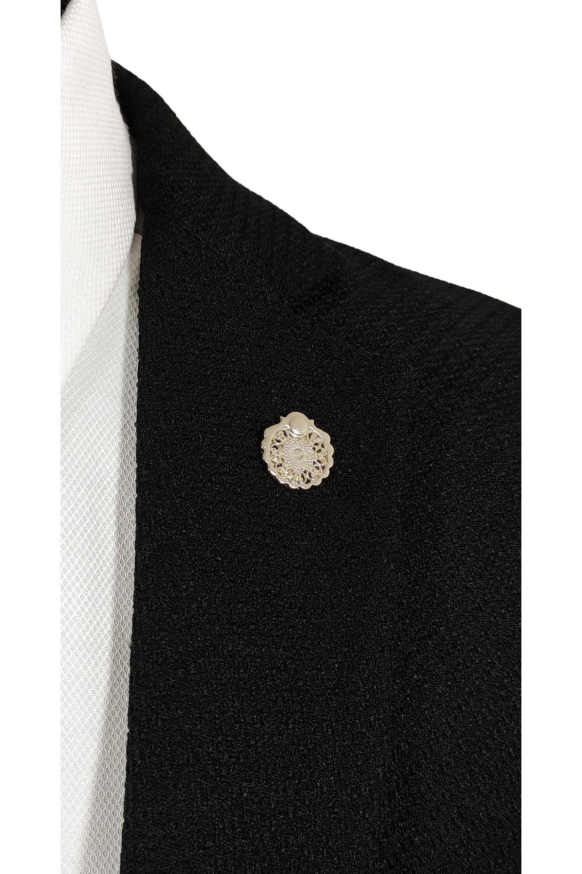  سنجاق سینه/سنجاق یقه فلزی طرح‌دار طرح‌دار نقره‌ای خاکستری