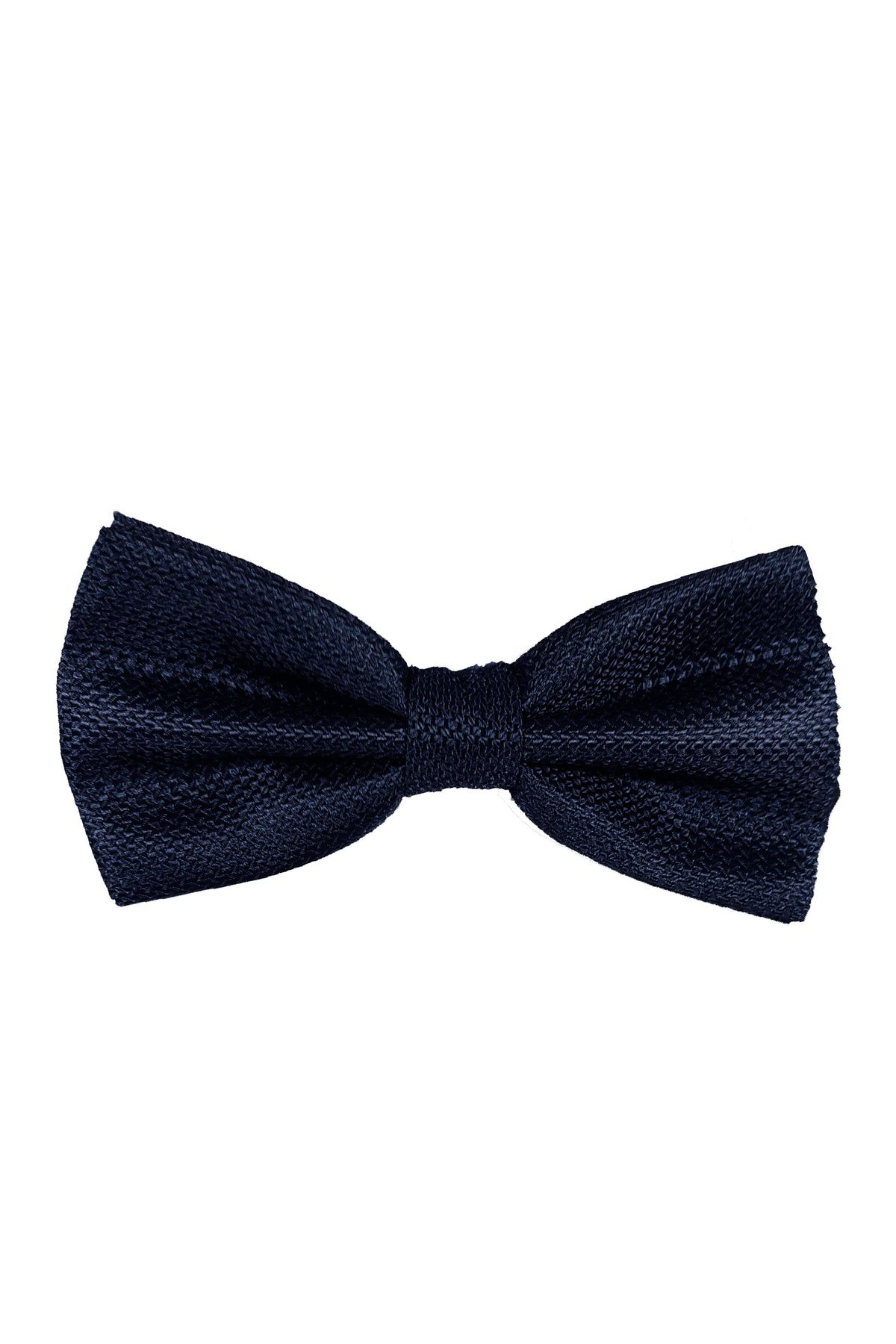 BLC Basic Line Co.-Navy Blue Color Dobby Bow Tie 2