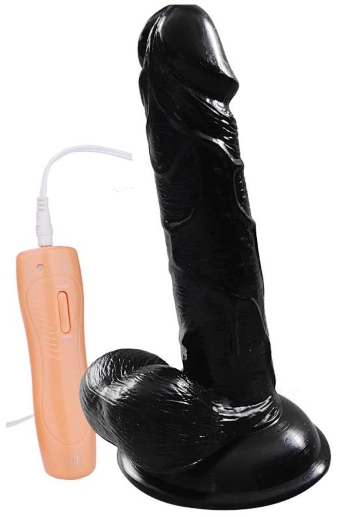 Deri Kemerli 10 Farklı Titreşim Penis 16 Cm Yumuşak Doku Belden Bağlamalı Siyah Dildo Vibratör 3