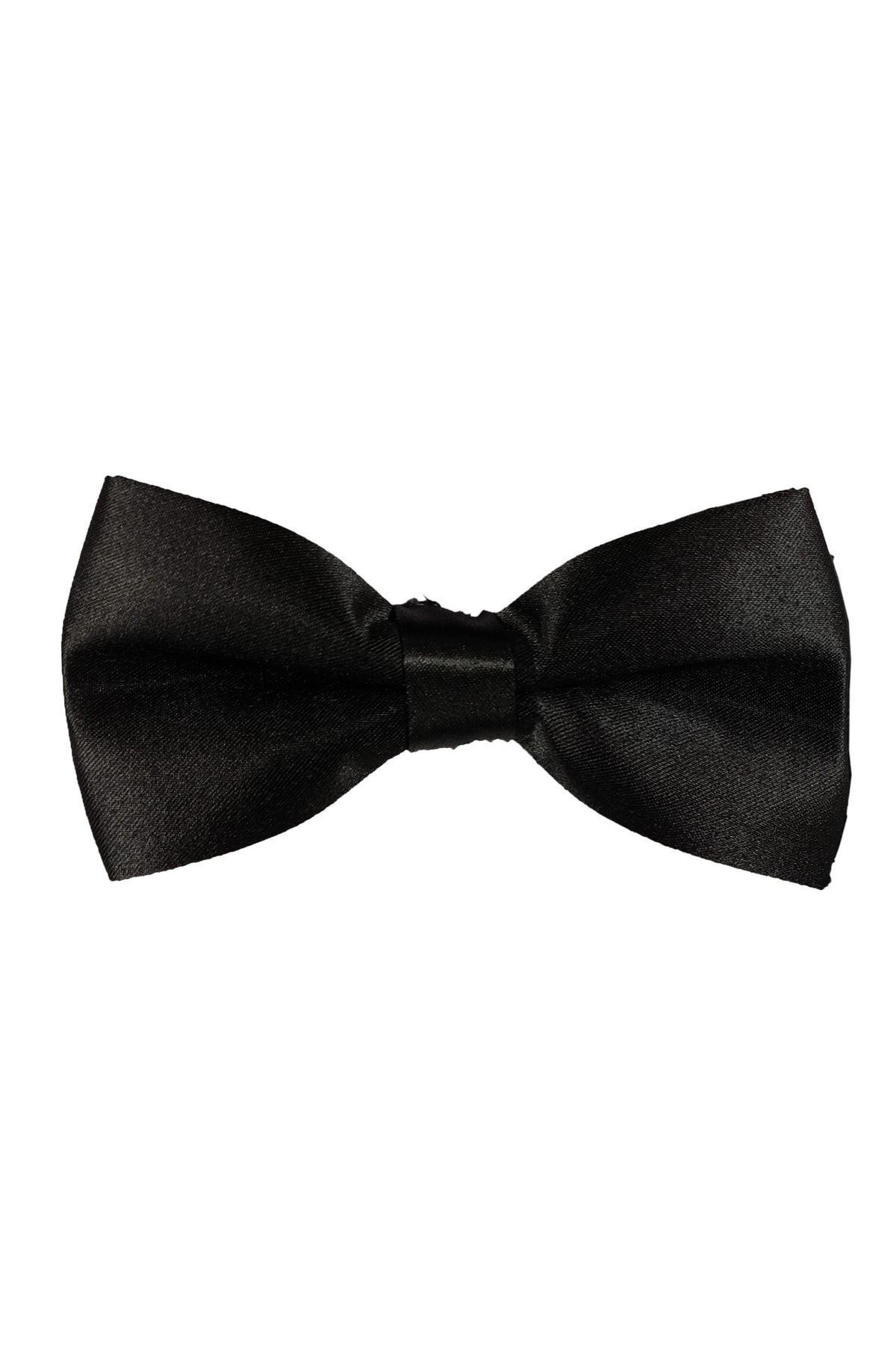BLC Basic Line Co.-Black Color Plain Bow Tie 2