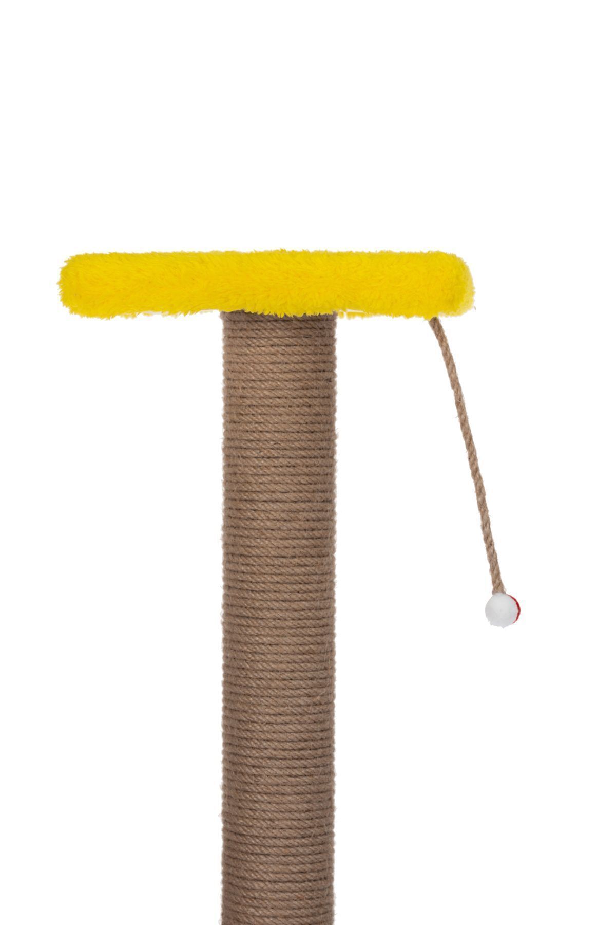 PUGALO-82 cm Bi-Fold Anthracite-Cat Scratching Post with Catnip Cushion Surface 4