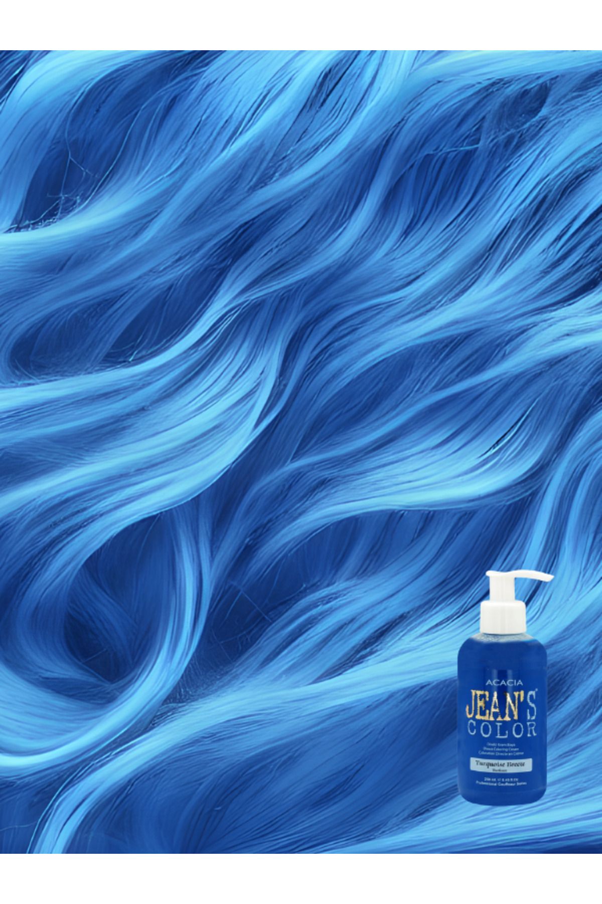 رنگ مو آبی مردانه و زنانه ژان فیروزه 250 میل. آمونیاک ای بدون موهای مومیایی jeans color