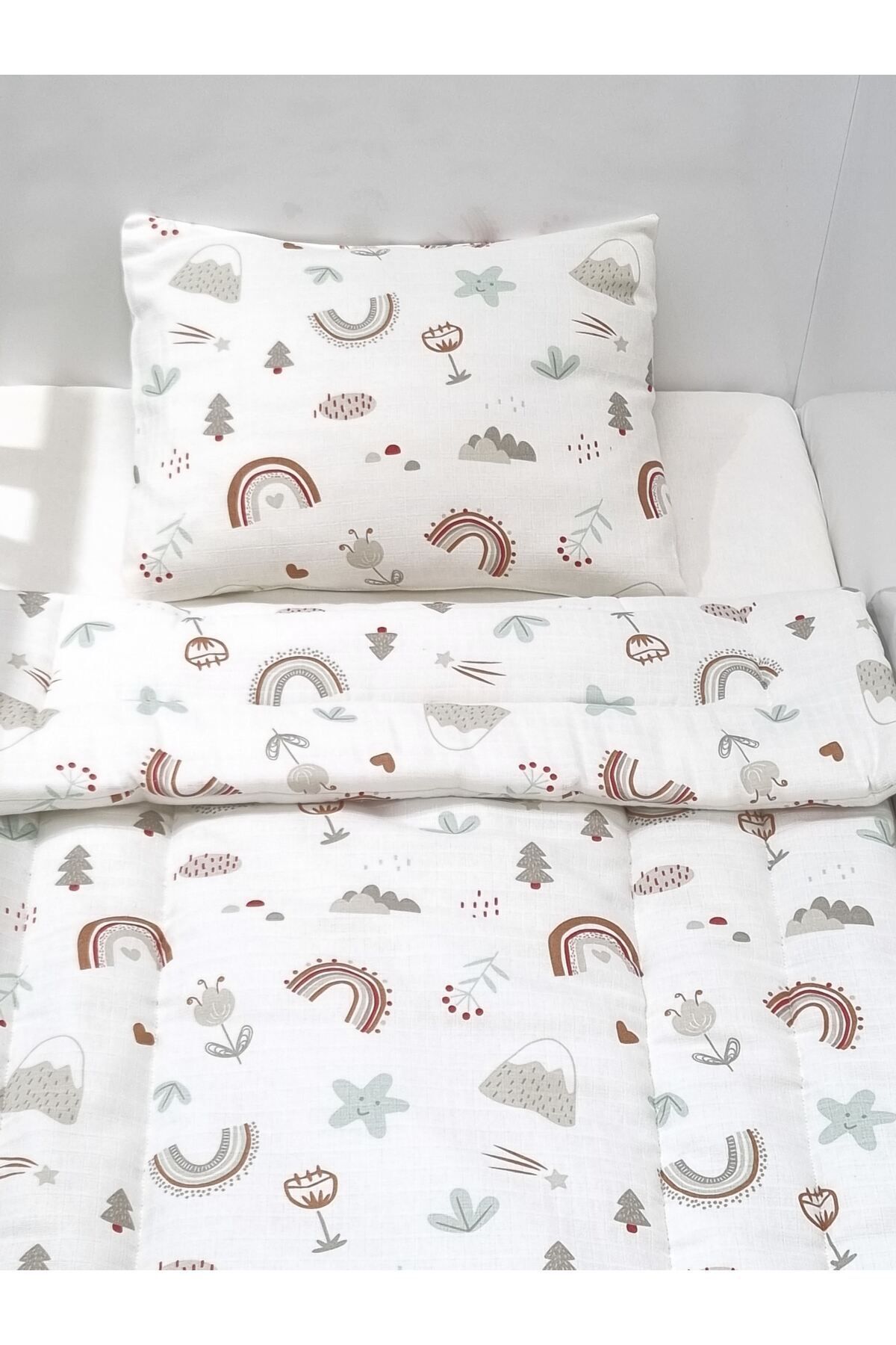 Yada Baby %100 Organik Pamuk Müslin Kumaştan 3 Parça Bebek Yorganı Seti 70 X 120 Cm fotoğrafı 4 (önizleme)