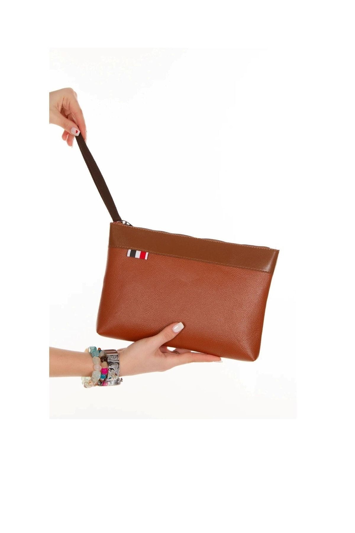 Newish Polo El Bilek Askılı Suni Deri Portföy Clutch Çanta görsel 2