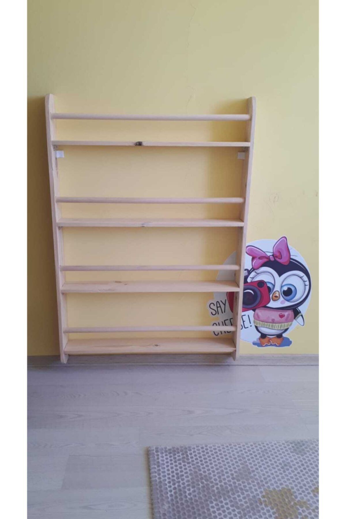MrtAhşap Montessori Kitaplık Geniş Model Yuvarlak Çıtalı fotoğrafı 3 (önizleme)