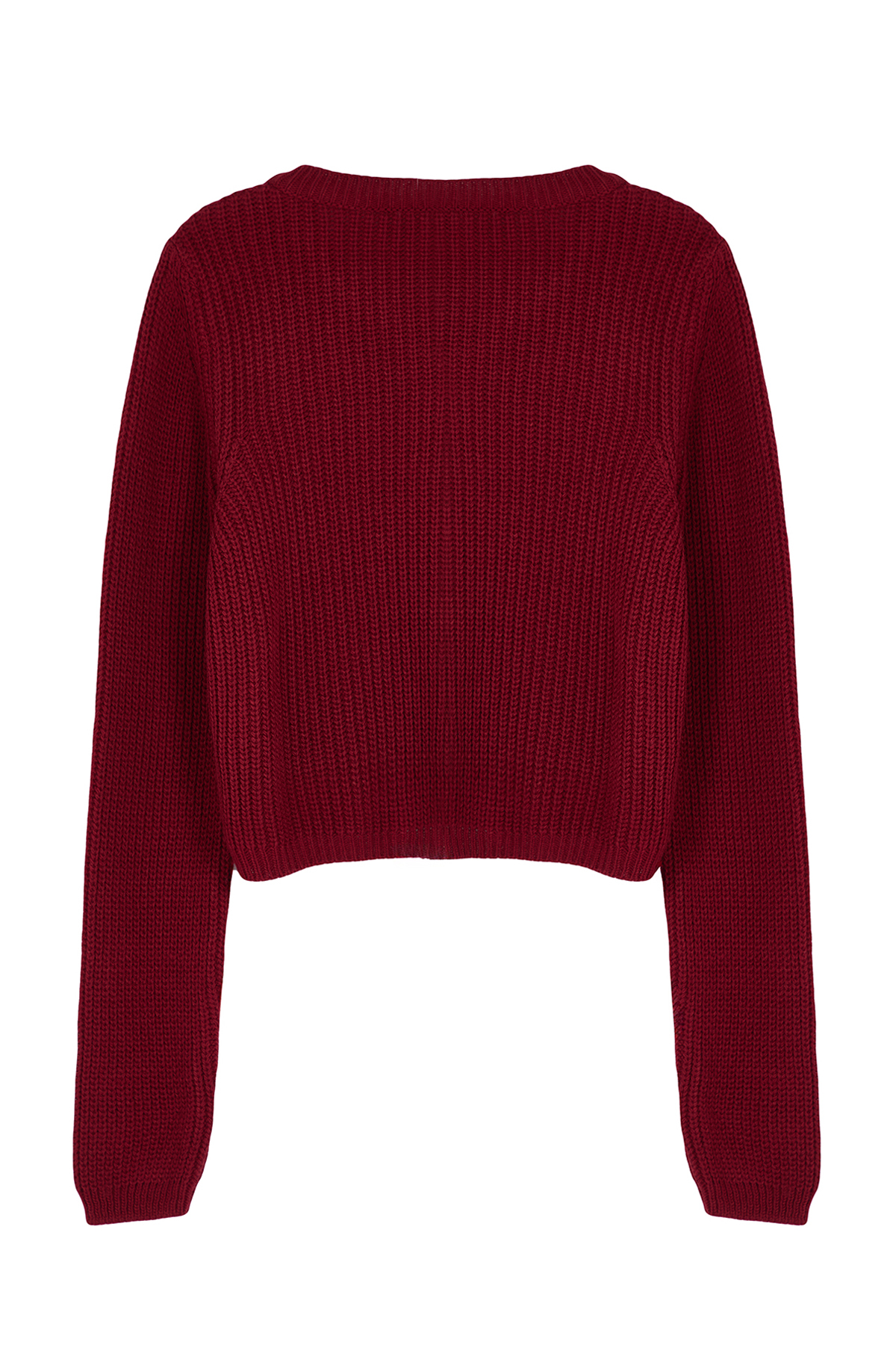 Trendyolmilla  Bordo Süper Crop Basic Triko Hırka TWOAW24HI00419 - Görsel 7