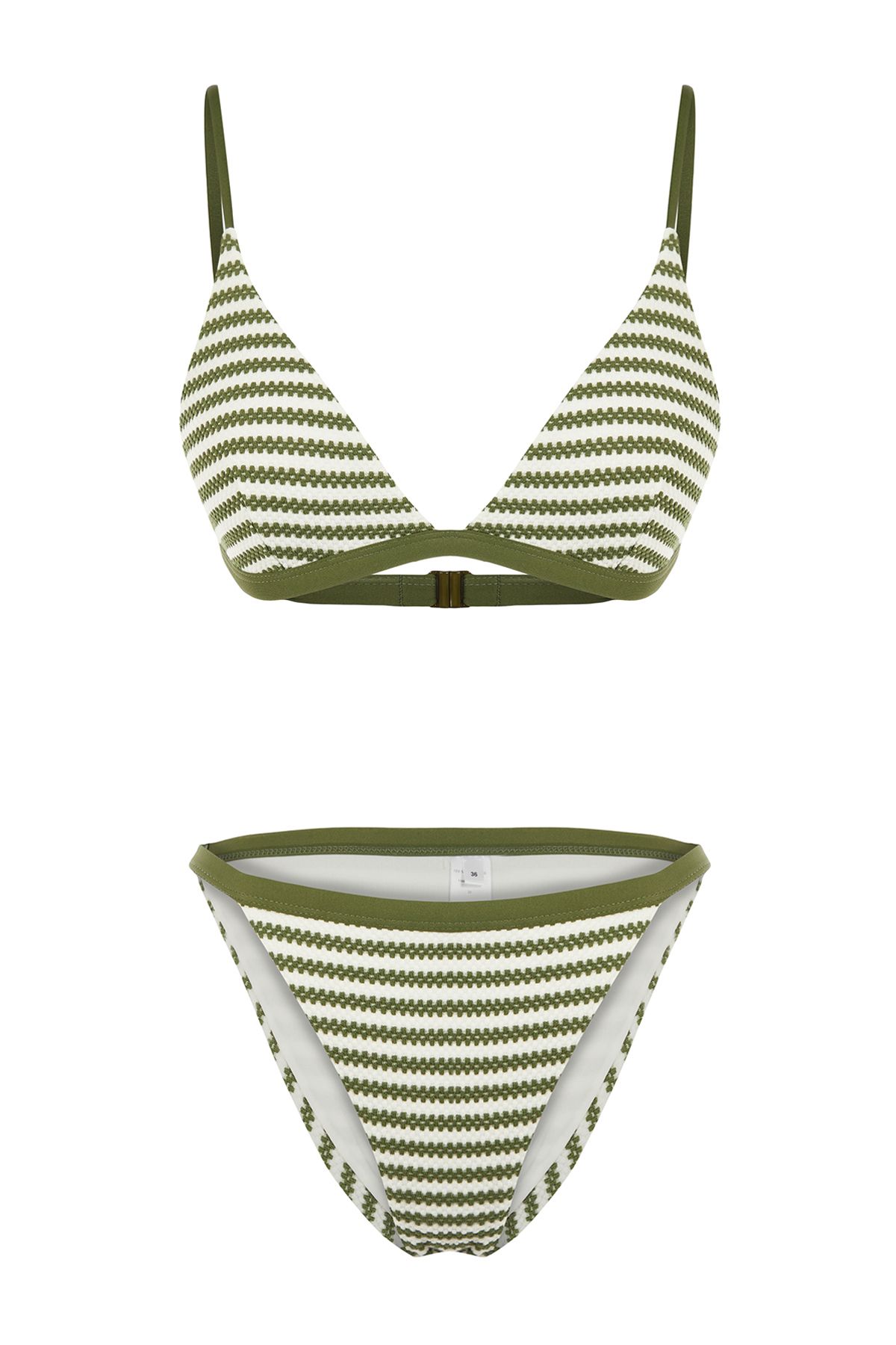 Trendyol Collection-Triangle Textured Striped Bikini Set - TBESS24BT00060 7