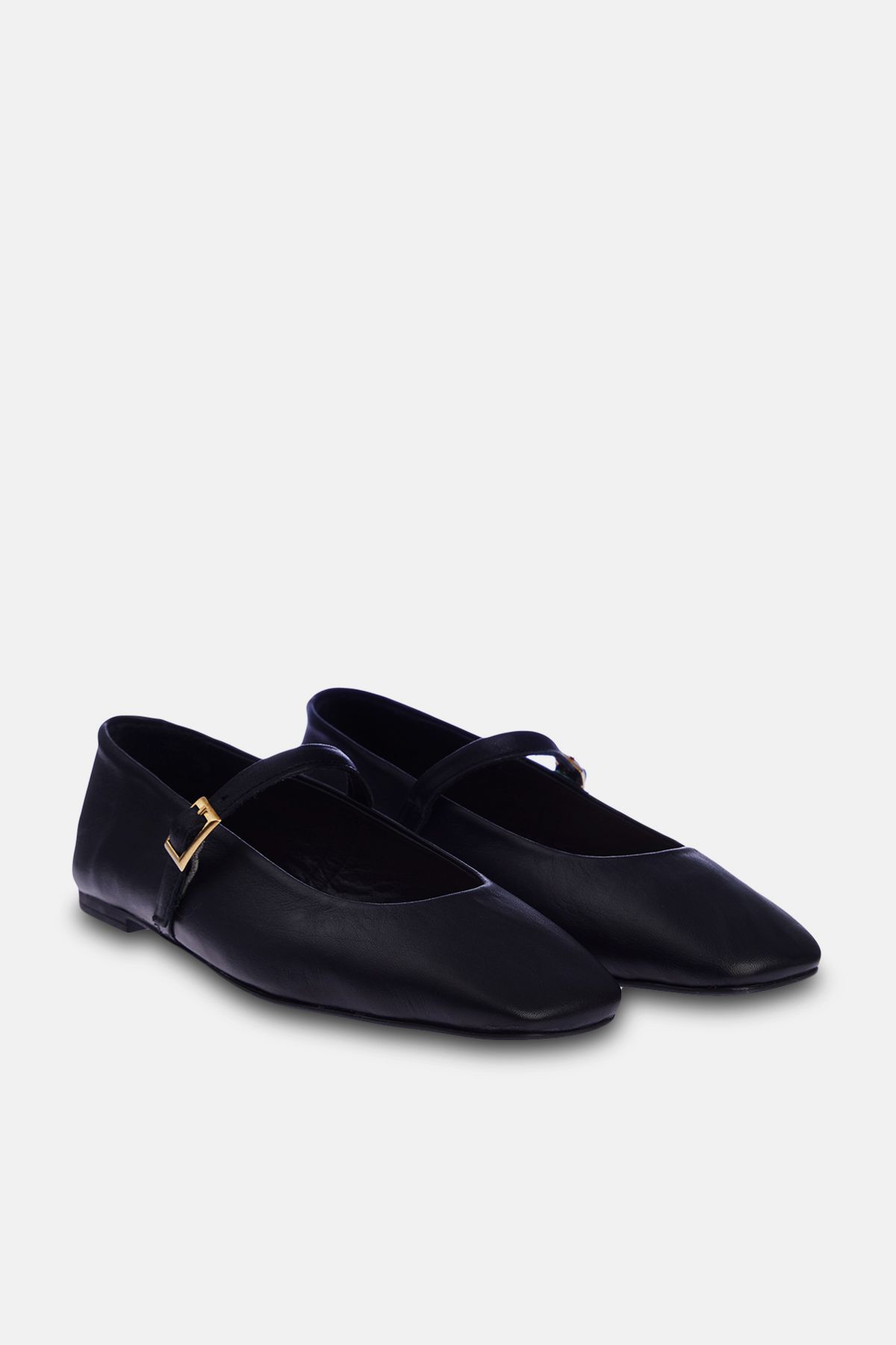 TRENDYOL SHOES-Schwarze Damen-Ballerinas aus echtem Leder mit quadratischer Zehenpartie TAKSS24BE00001 3