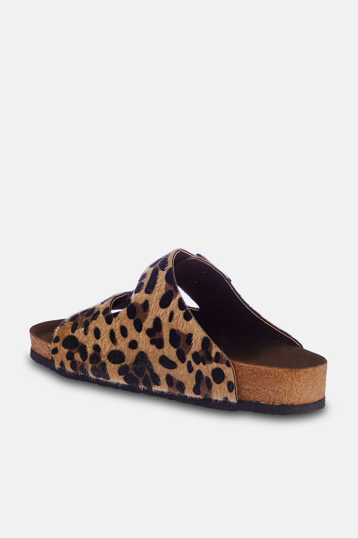 TRENDYOL SHOES-Többszínű leopárdmintás barna dupla csatos női papucs TAKSS24TE00004 8