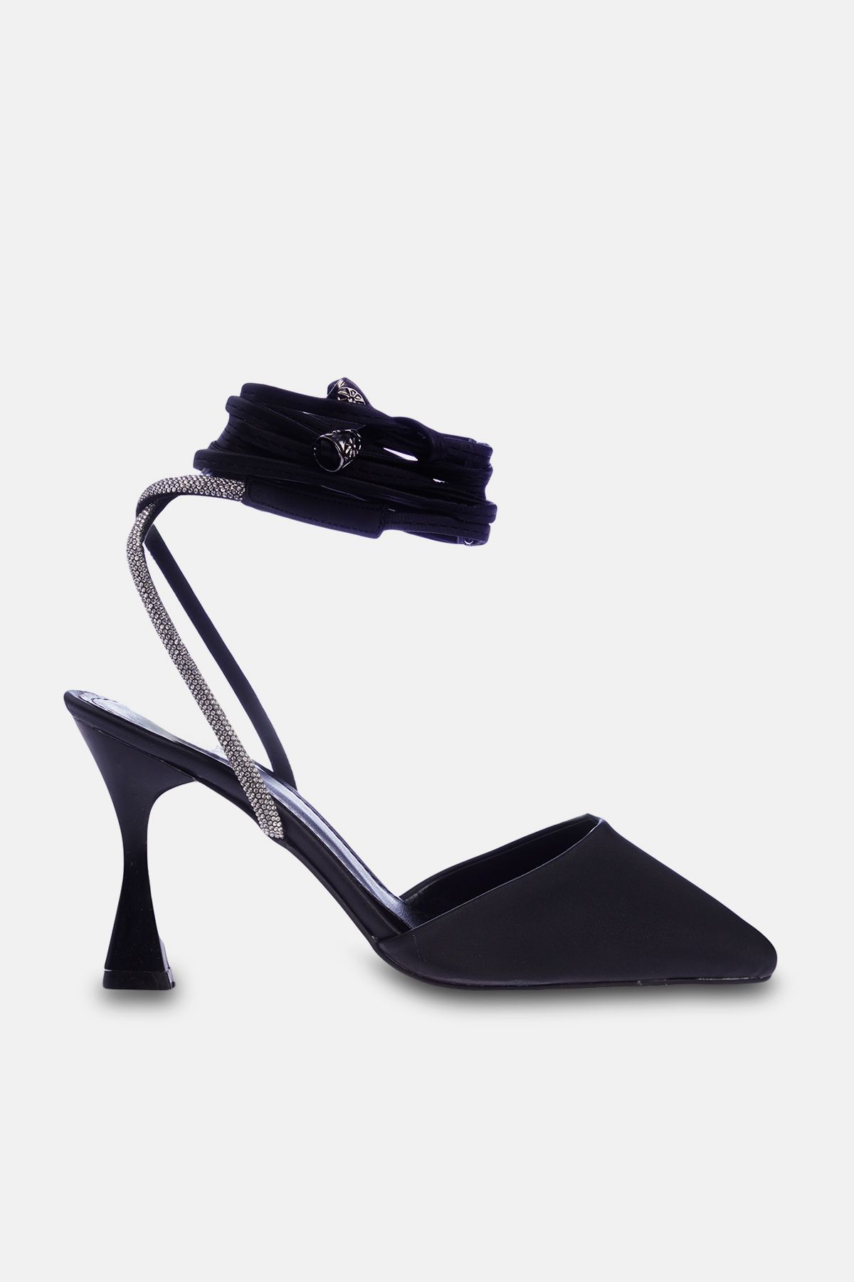 TRENDYOL SHOES-Dámské černé boty na podpatku s kamenným detailem - TAKSS24TO00015 5