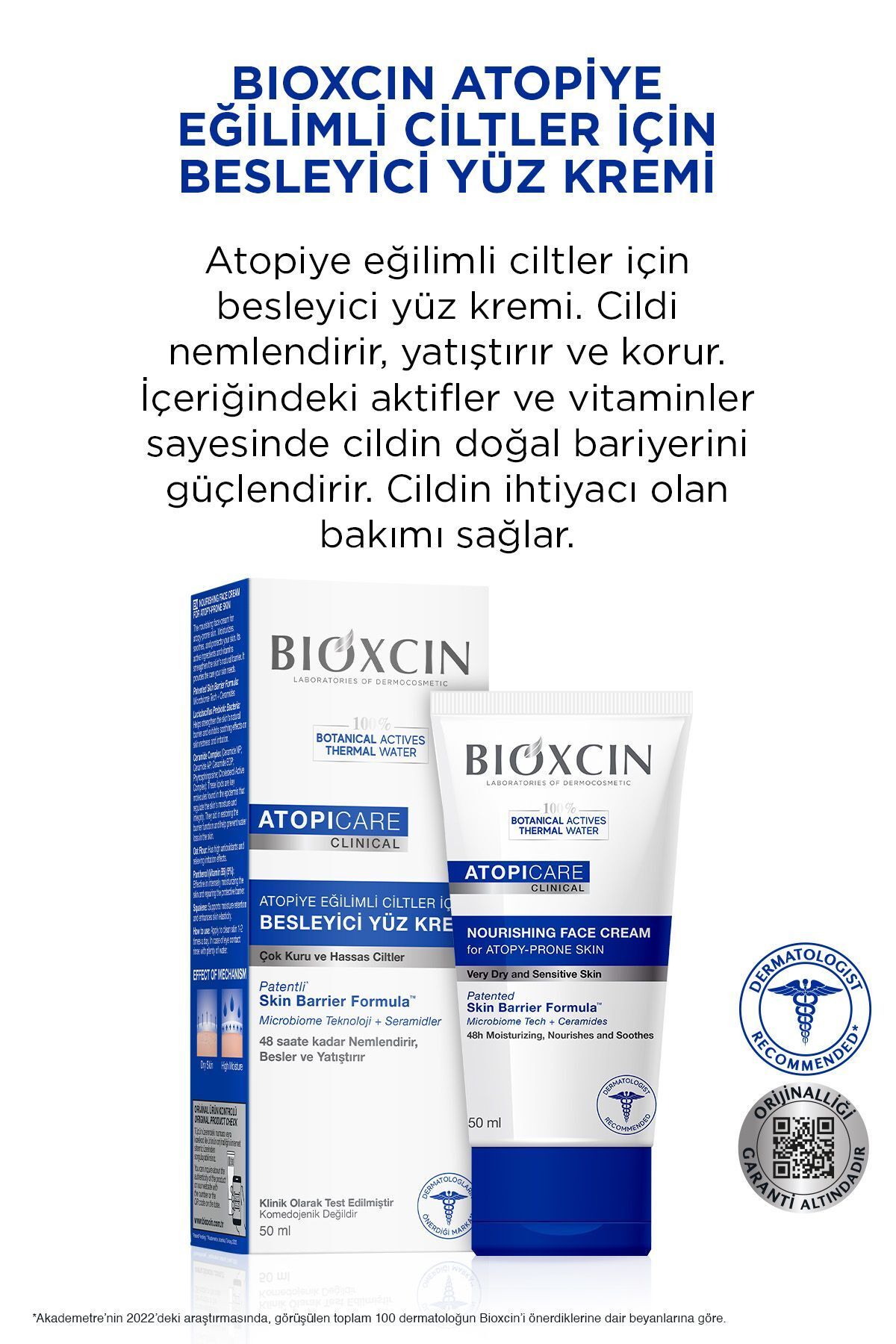 Bioxcin-Atopicare Atopy Tendency Face Cream 50 Ml - Microbiome, Ceramide Nourishing 5