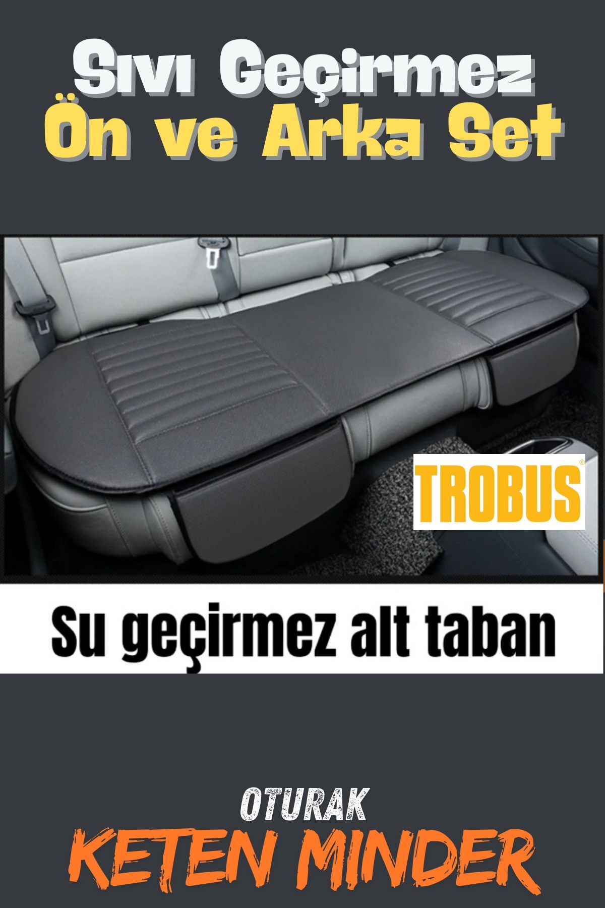 TEKNOCLUB Su Geçirmez Ön Arka Araba Koltuk Minder Keten Oto Koltuk Minderi 3'lü Oturak Örtüsü Bej fotoğrafı 7 (önizleme)