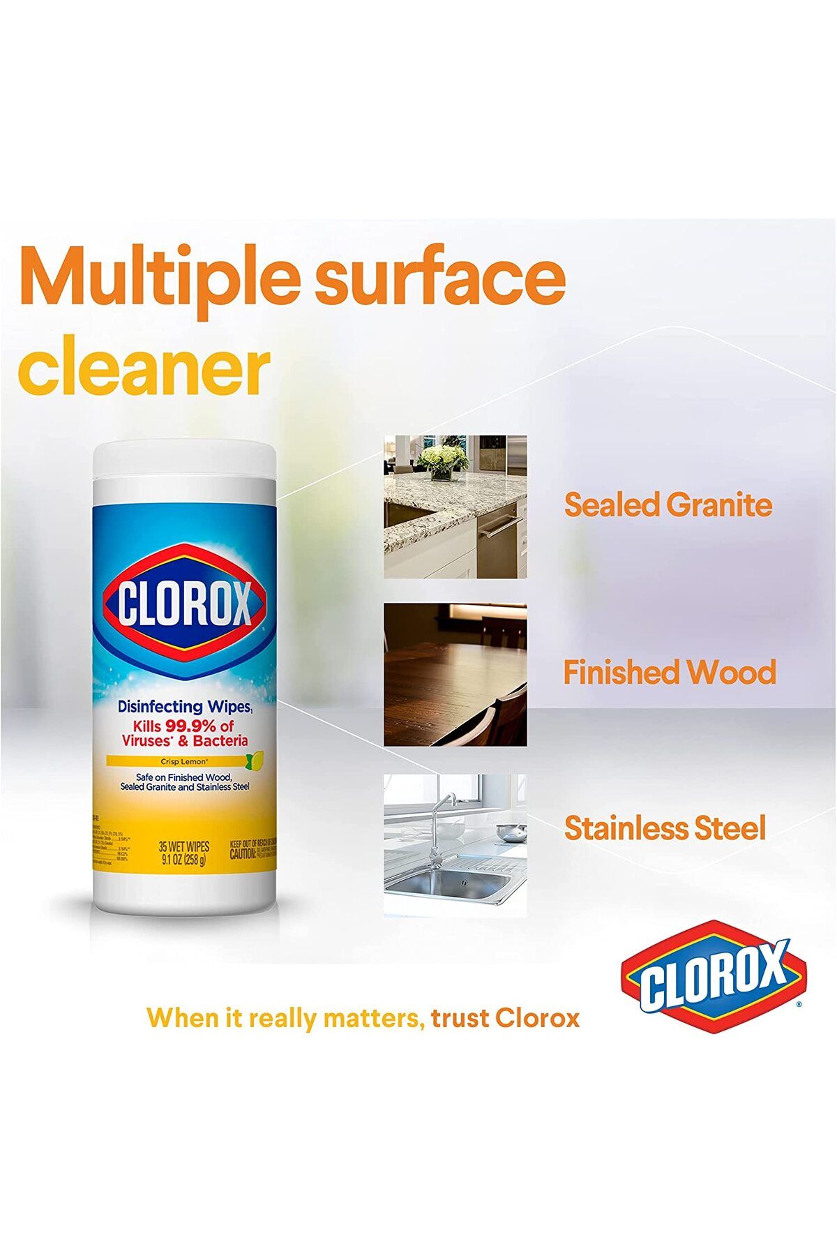 Clorox-Disinfecting Wipes Can- Lemon Fresh, 35 count 4
