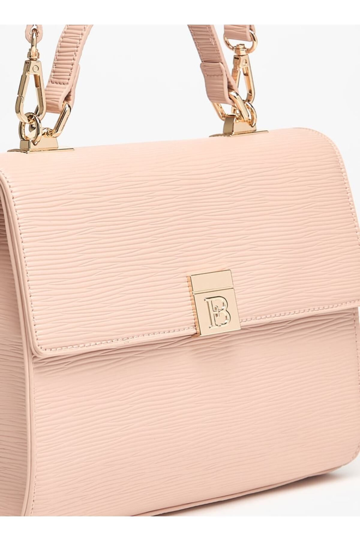 Flora Bella by Shoexpress-Textured Satchel Bag with Magnetic Closure and Adjustable Strap 3