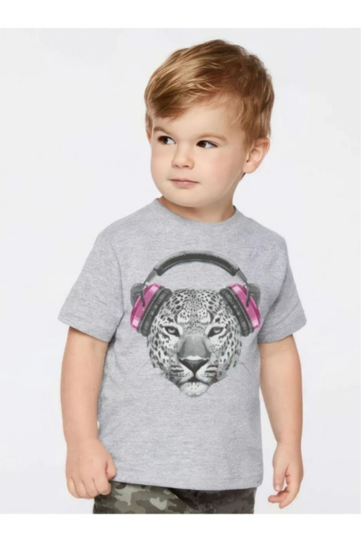 Evomind Tricou Unisex Pentru Copii - Tigru Care Ascultă Muzică Imprimat Unisex - 11–12 years