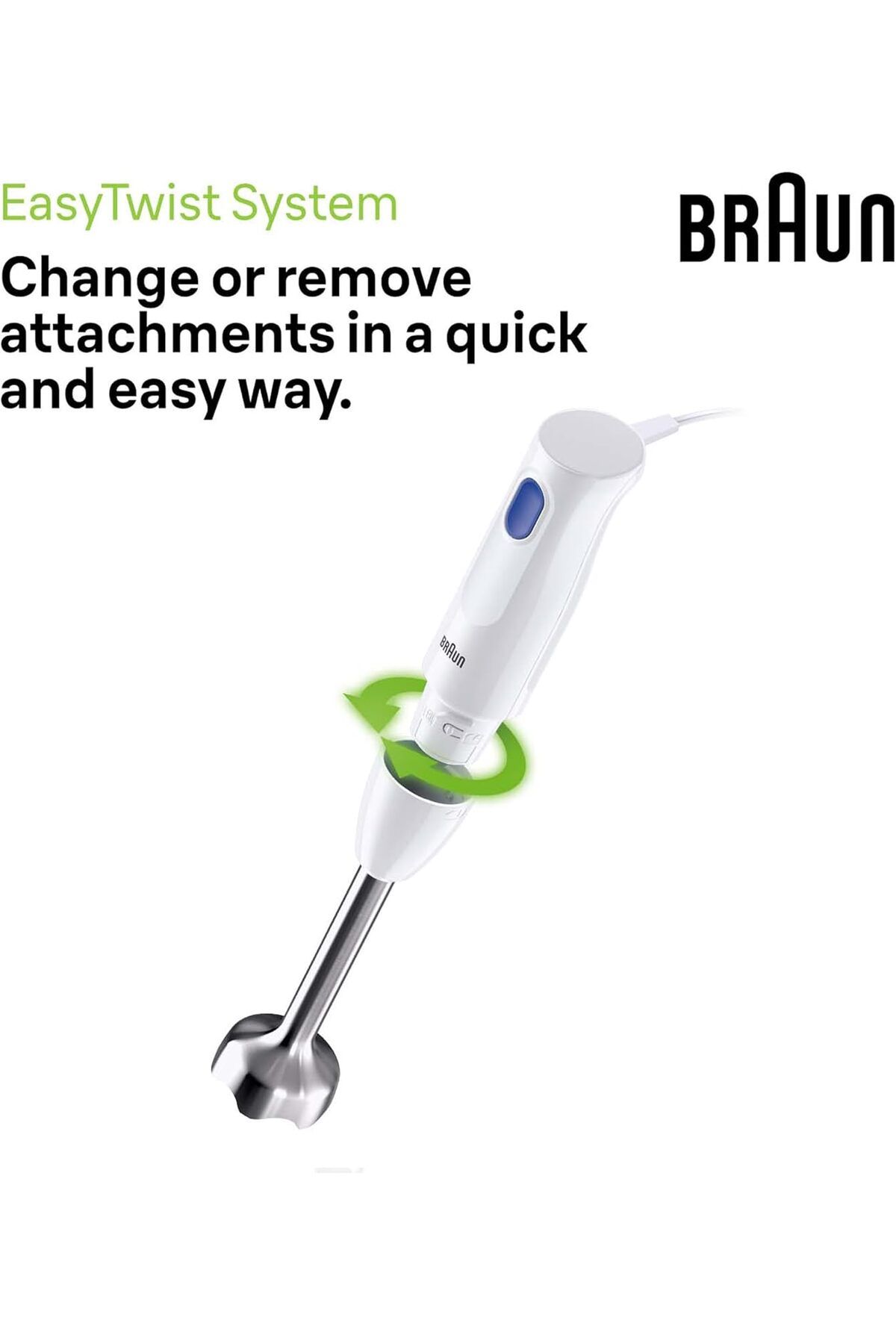 Braun-MultiQuick 1 Hand Blender, Chopper 350ml, Whisk, Lightweight, 600ml Beaker - MQ10.202M WH 5