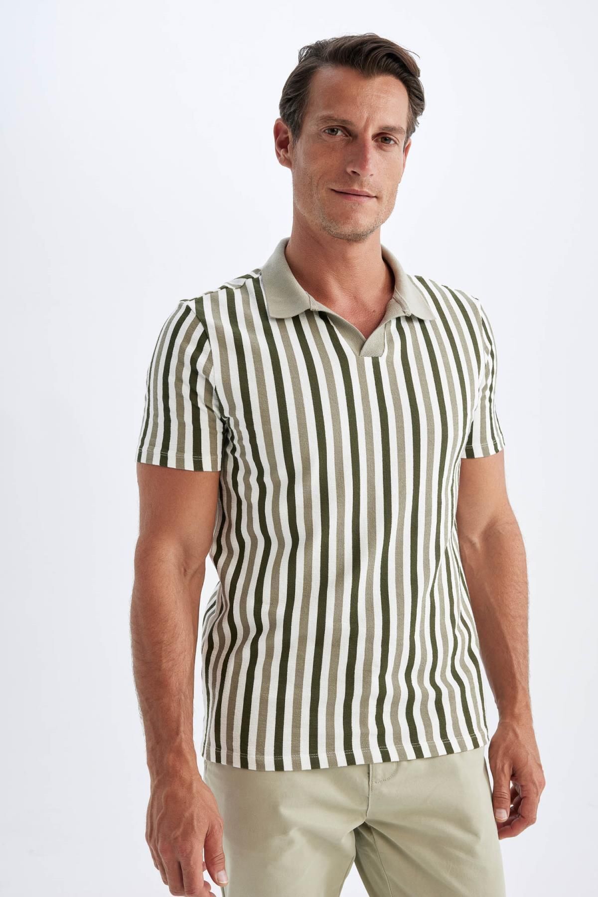 پولوشرت مردانه دفاکتو | D4795AX24SM Defacto - Image 3