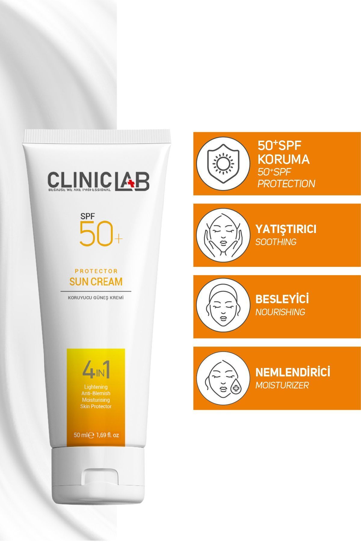 ضد آفتاب مغذی و مرطوب کننده 50 SPF 50 میلی لیتر Cliniclab