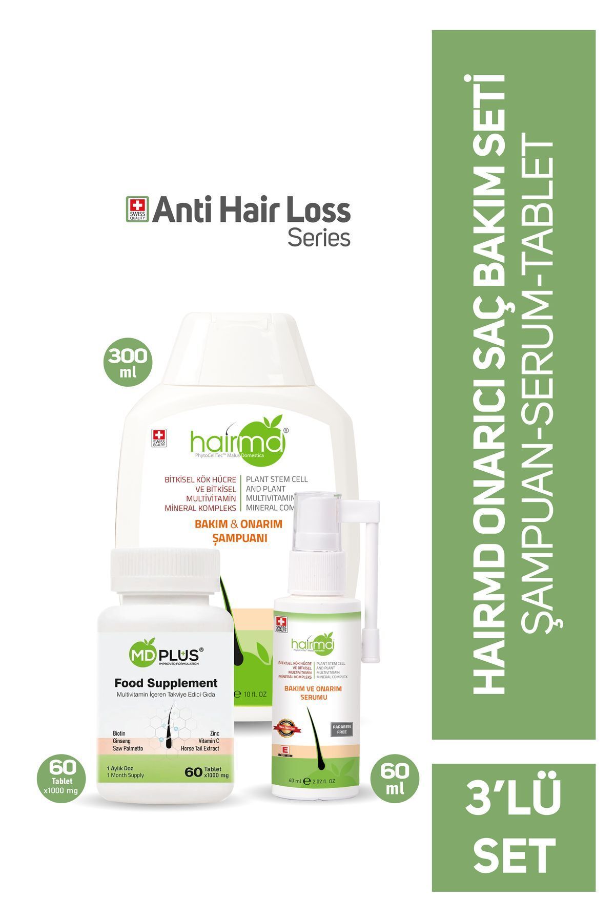 ست 1 ماهه مراقبت از مو ترمیم کننده Hair Md