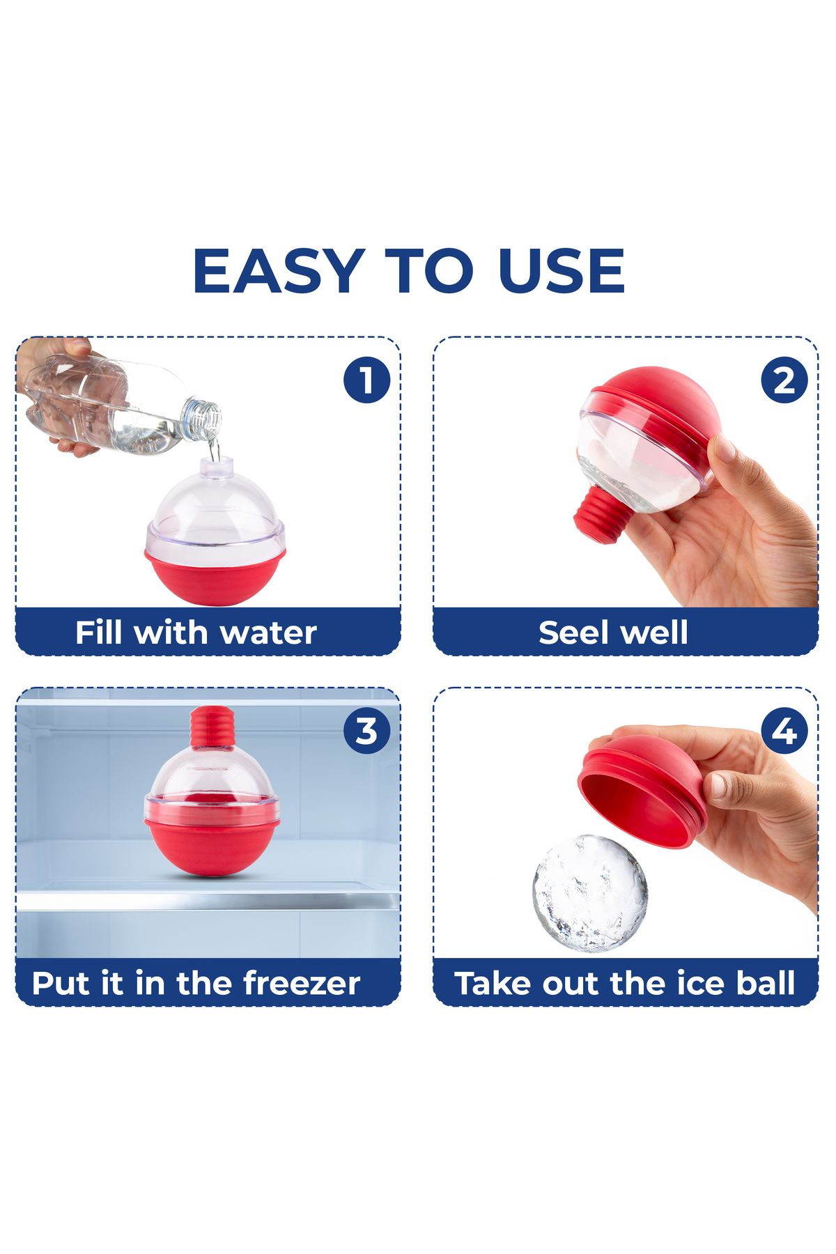 MİLANO HOME-Set of 3 Large/Round/Cube Ice Mold - Silicone Globe Ice Mold 5