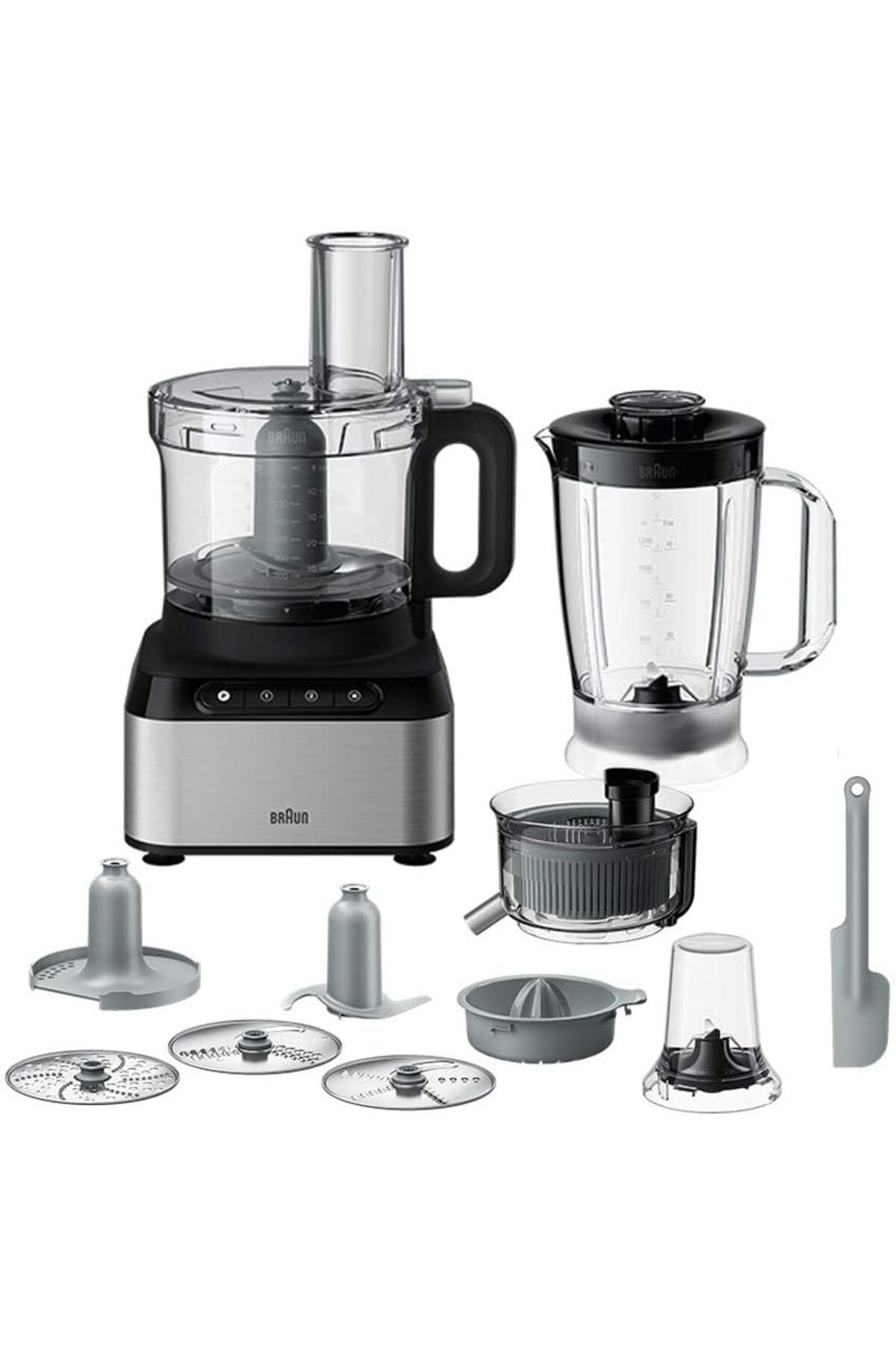 Braun-PurEase food processor 800W with 2.1L chopper & 1.2L blender, Dual safety, BLACK, FP 3235 SI 1